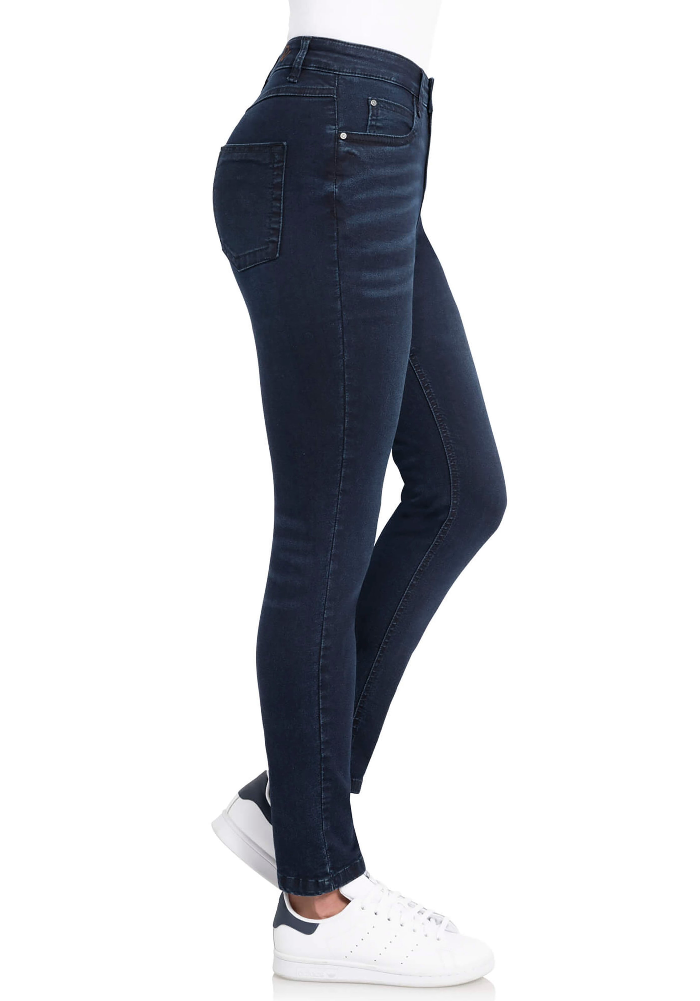 wonderjeans High-waist-Jeans, Hoch geschnitten mit leicht verkürztem Bein