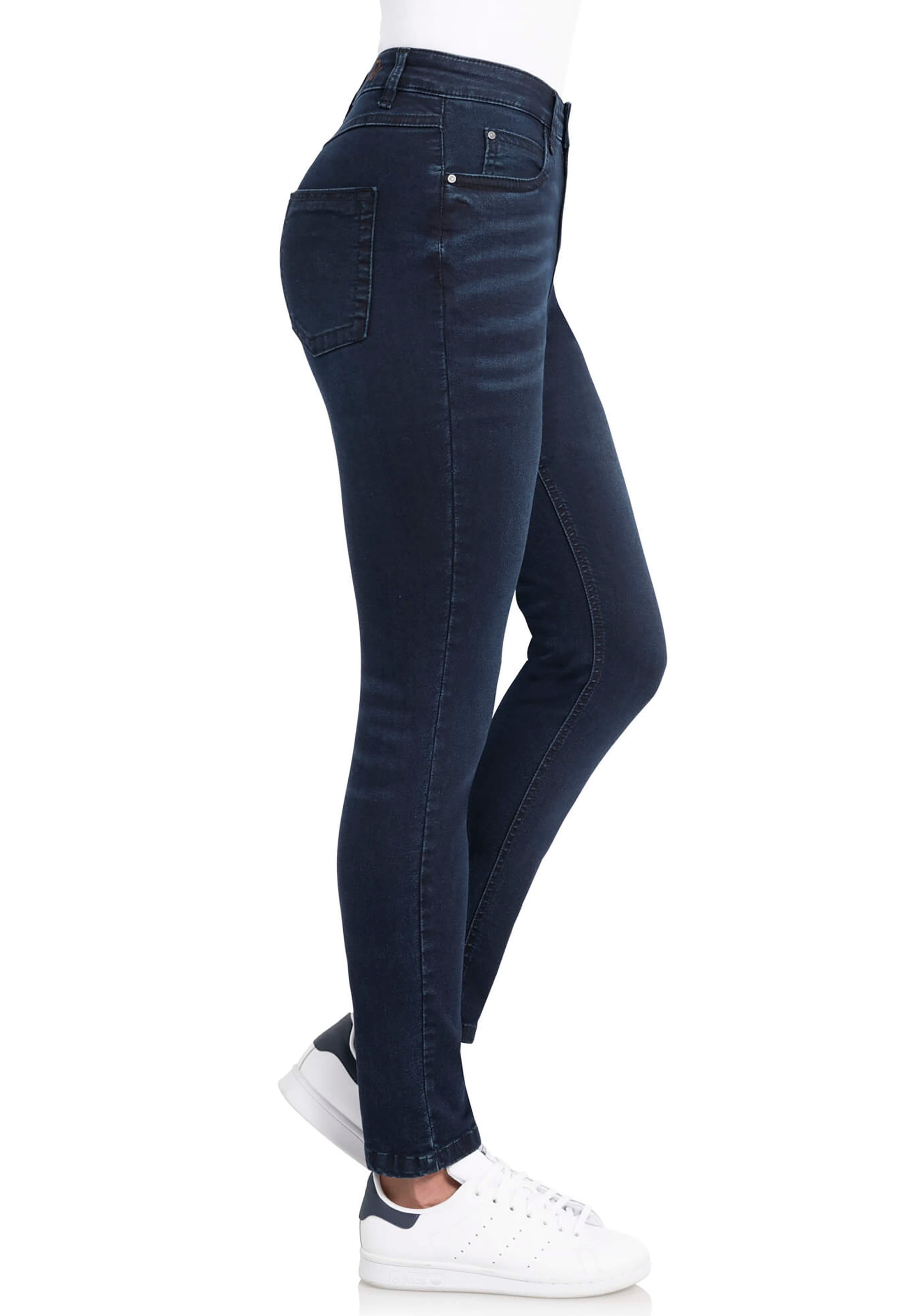 wonderjeans High-waist-Jeans »High Waist WH72«, Hoch geschnitten mit leicht verkürztem Bein