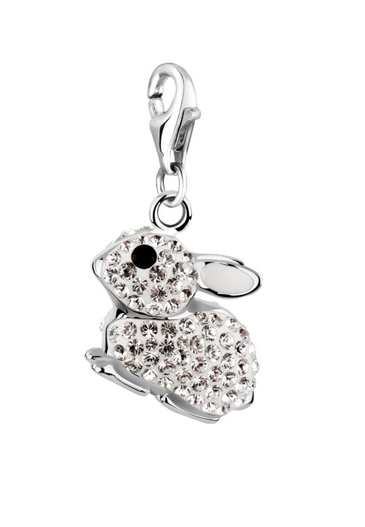 Nenalina Charm-Einhänger »Charm Anhänger Hase Kristalle 925 Silber«