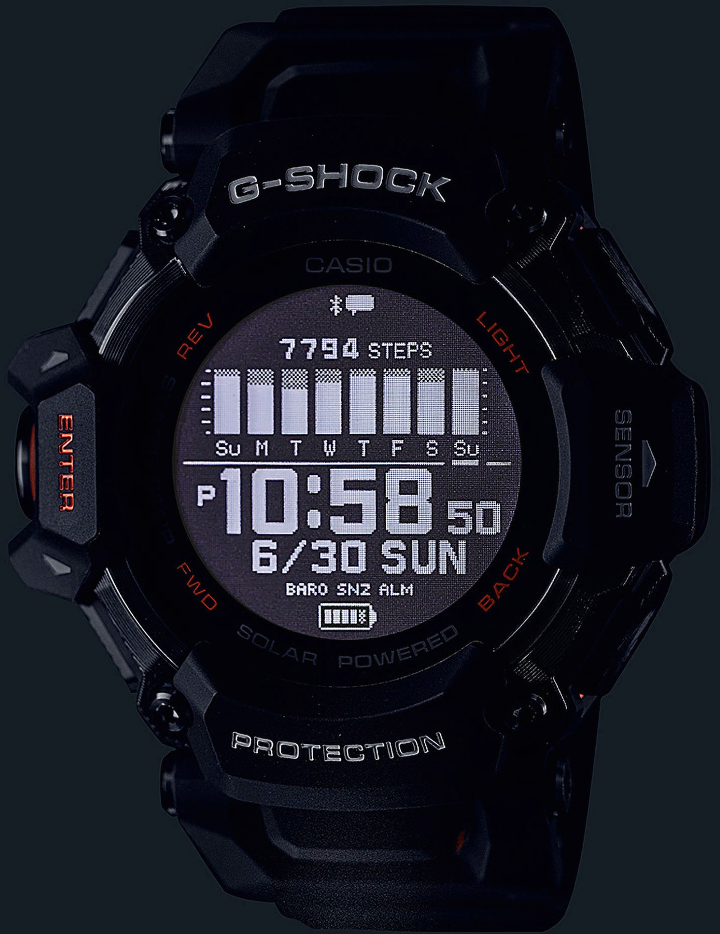 CASIO G-SHOCK Smartwatch, Solaruhr, Armbanduhr, Herrenuhr, Digitaluhr,Stoppfunktion, Weltzeit