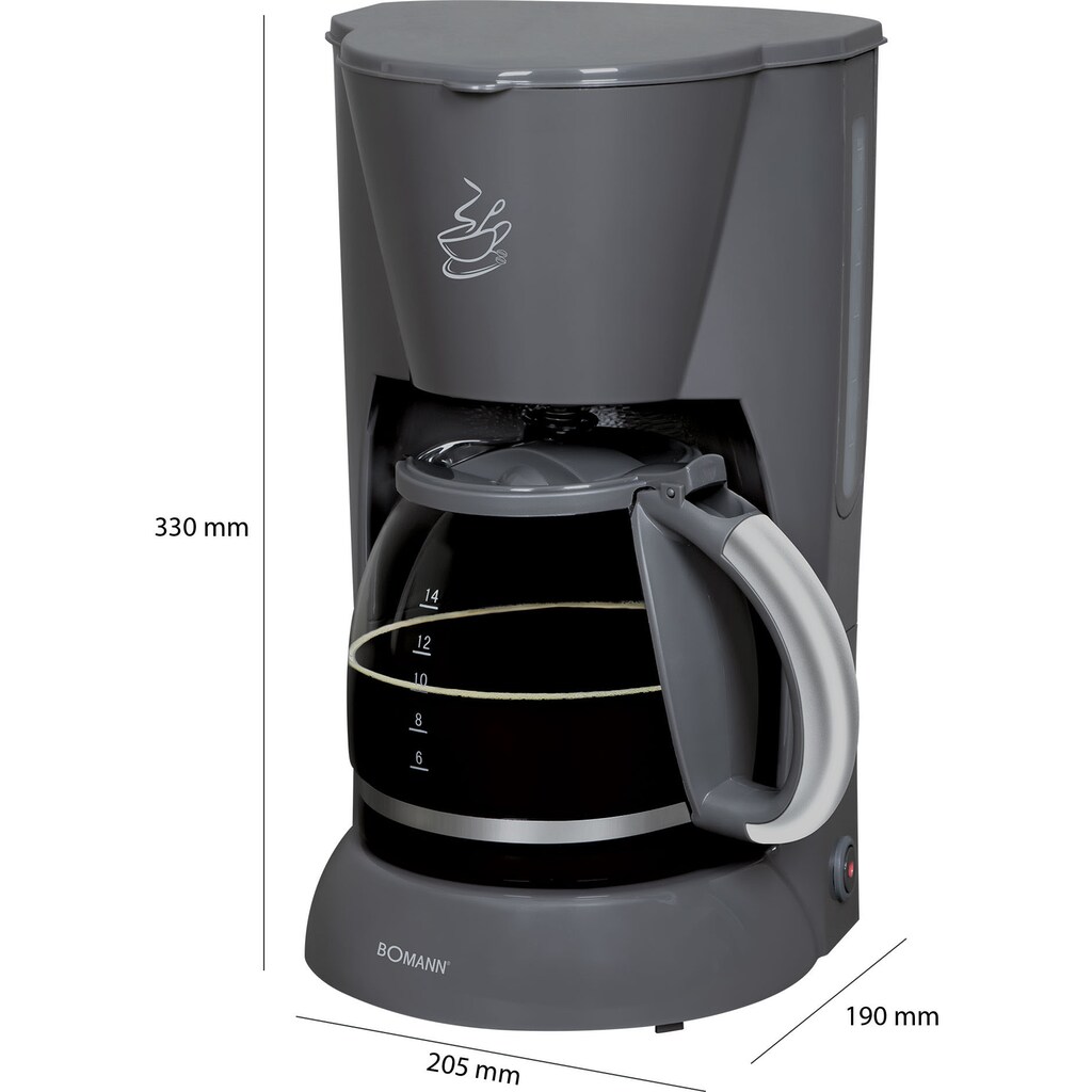 BOMANN Filterkaffeemaschine »KA 183 CB«, 1,5 l Kaffeekanne, Papierfilter, 1x4