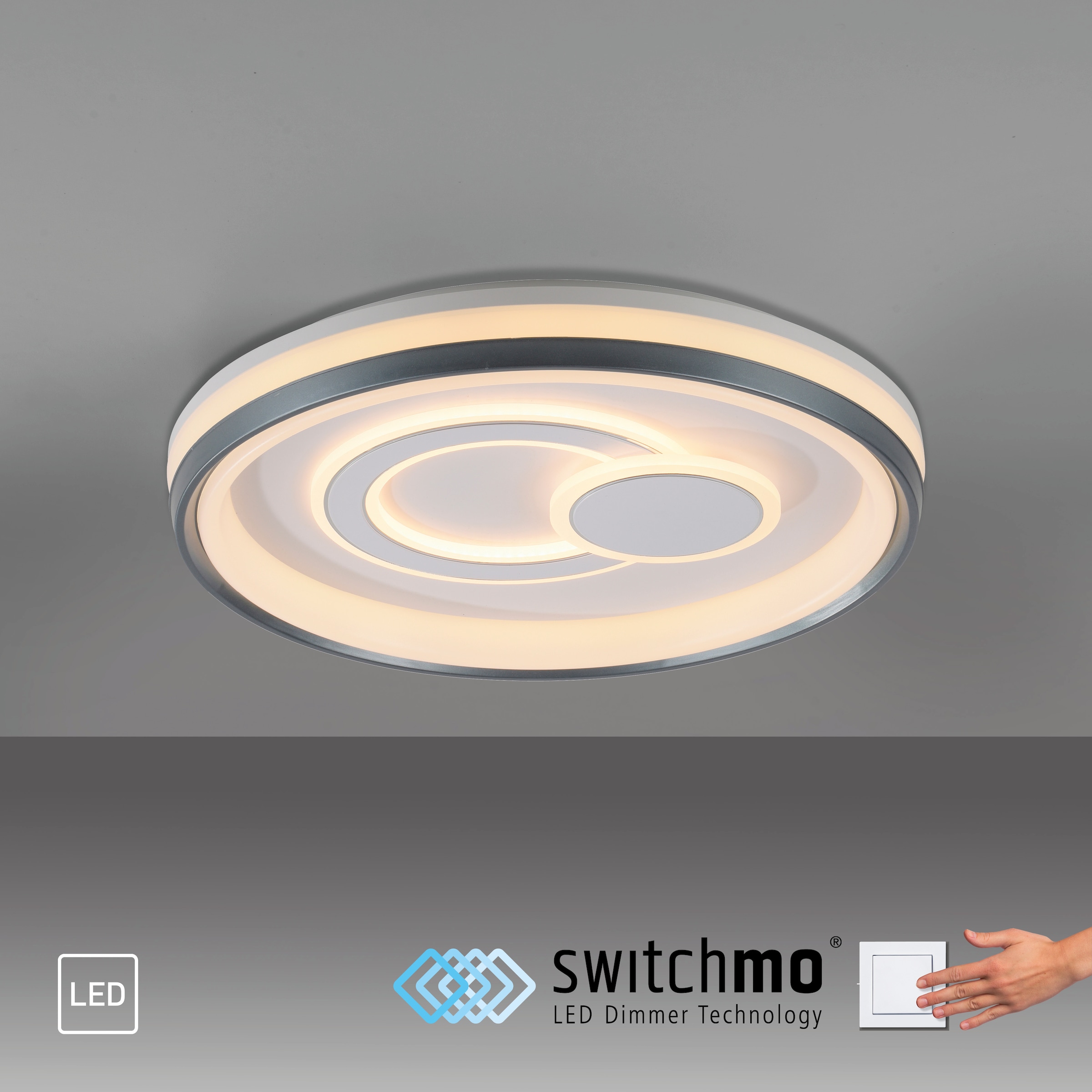 JUST LIGHT Deckenleuchte »MINELLI«, 1 flammig, Leuchtmittel LED-Board | LED fest integriert, LED, dimmbar, Switchmo