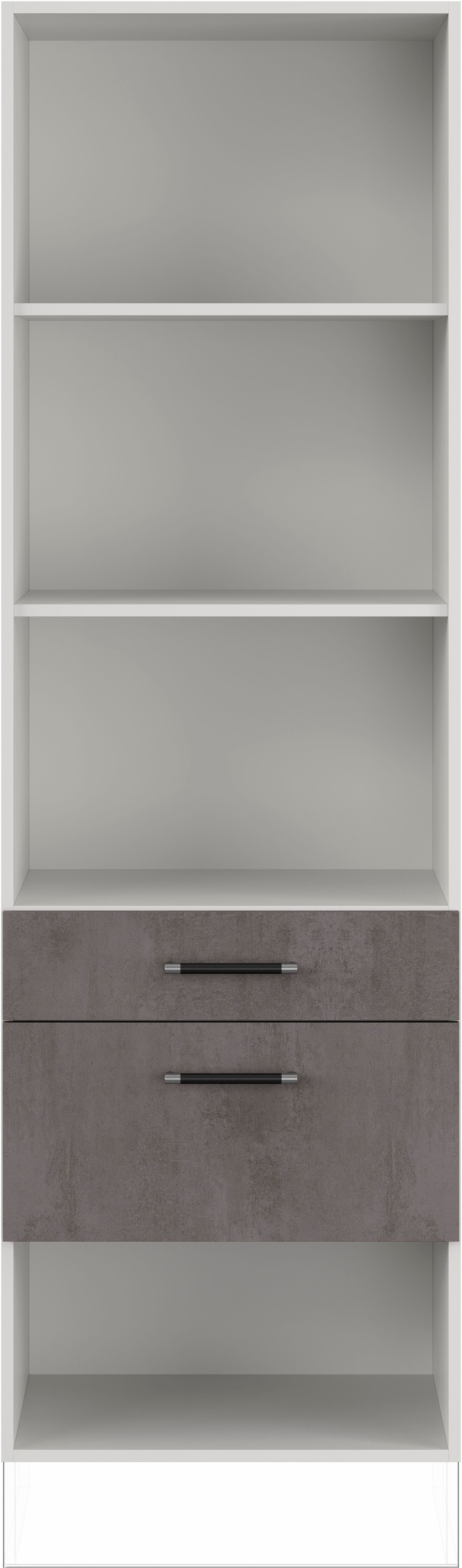 IMPULS KÜCHEN Seitenschrank »"Prag", Breite/Höhe: 60/190,7 cm, mit Soft-Close« vormontiert, mit Schubkasten, mit Auszug, mit verstellbaren Fachböden