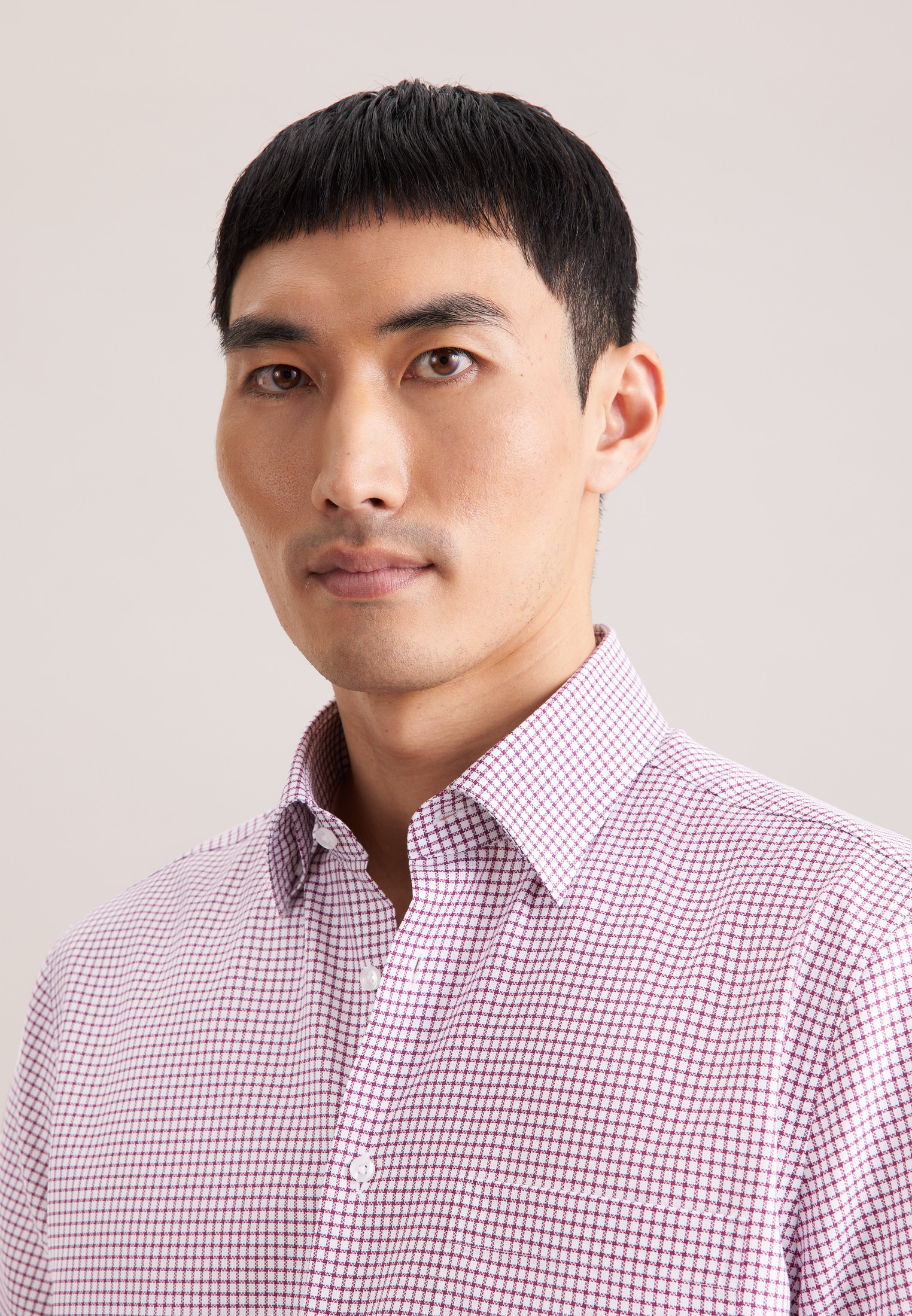 seidensticker Businesshemd »Schwarze Rose« Regular 1/2 Covered-Button-Down-Kragen Karo