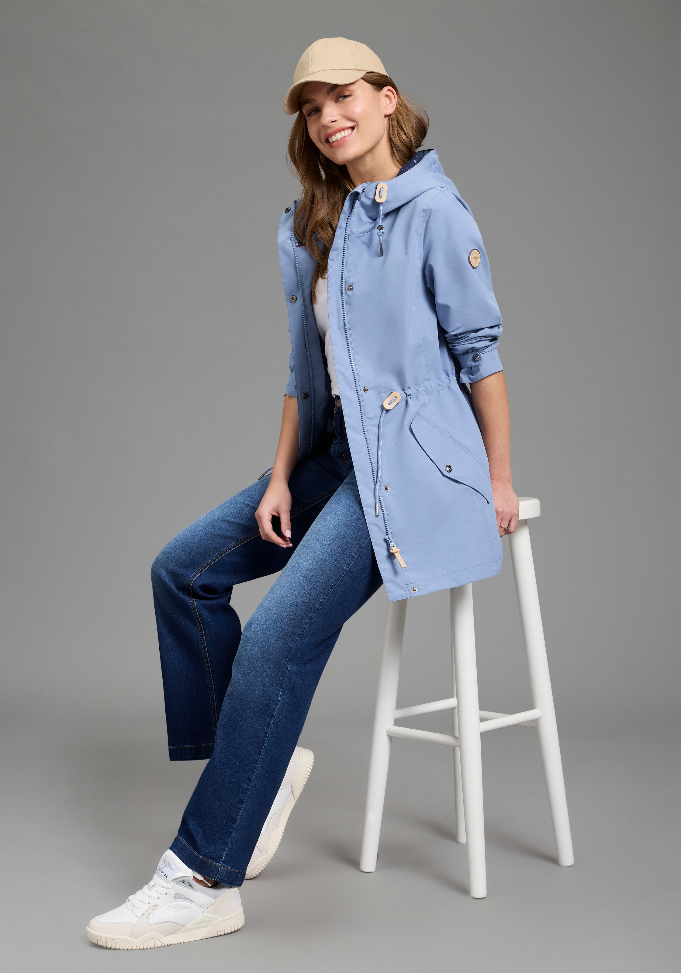 KangaROOS Outdoorjacke mit Kapuze Übergangsjacke mit Kapuze und Kordelzug