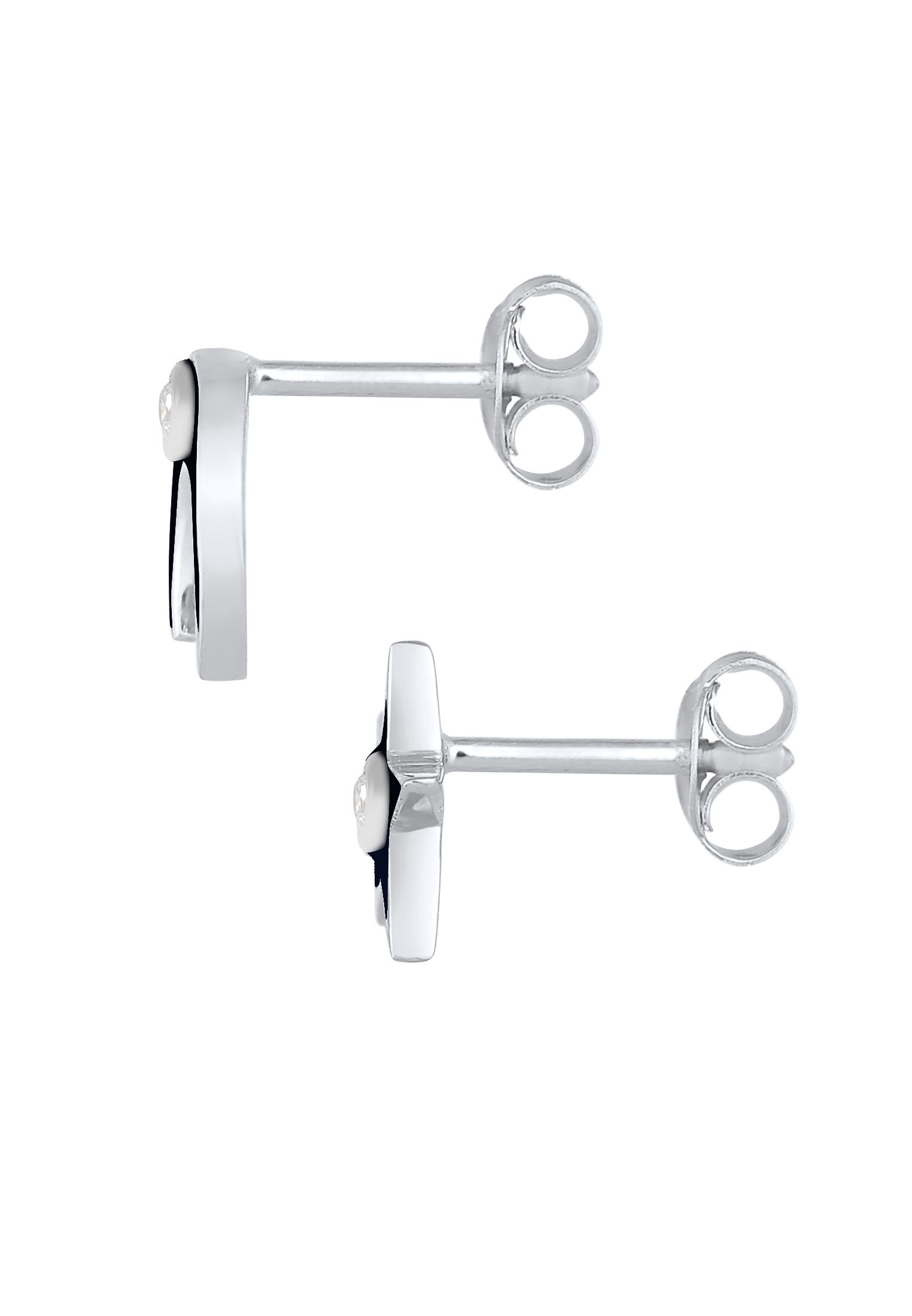Elli Paar Ohrstecker »Ohrringe Sterne Halbmond Zirkonia Emaille 925 Silber«