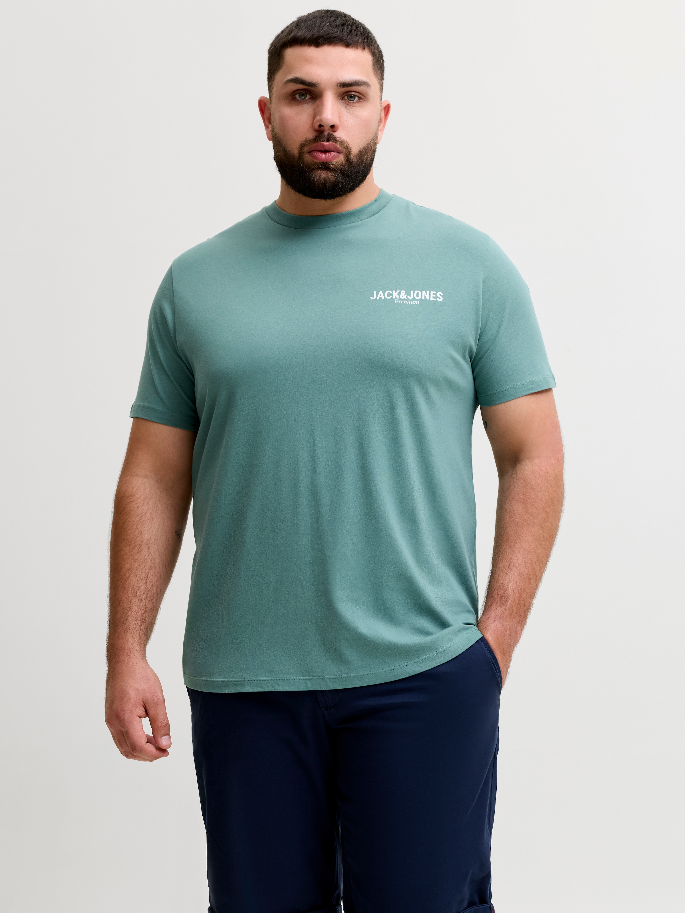 Jack & Jones PlusSize T-Shirt »JPRBLAOSCAR SS TEE FST PLS« mit Logo Schriftzug