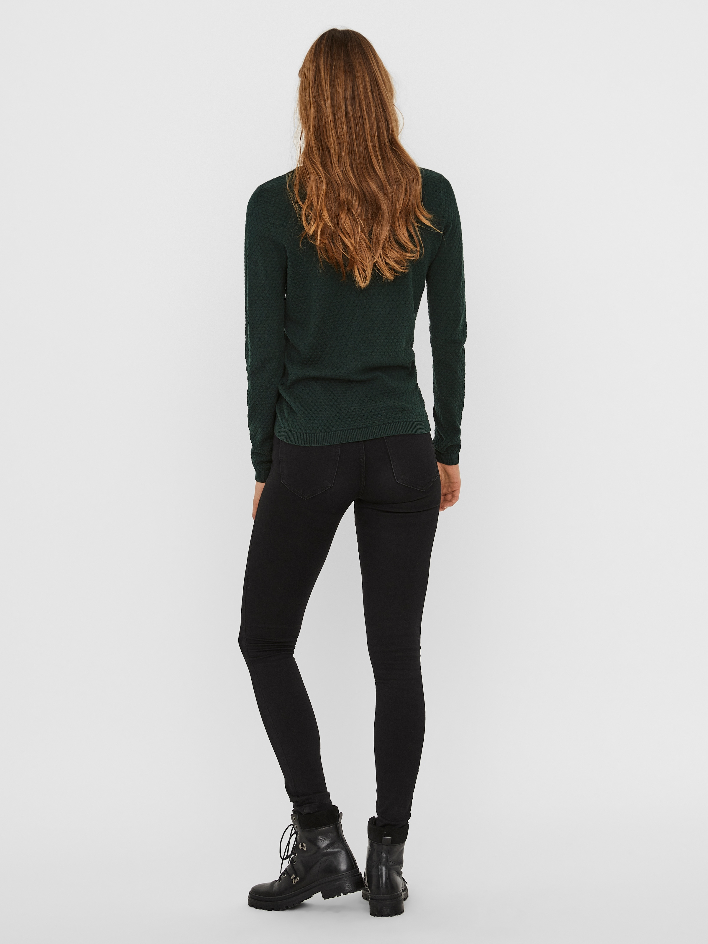 Vero Moda Rundhalspullover »VMCARE STRUCTURE LS O-NECK BLOU NOOS« mit Strukturmuster