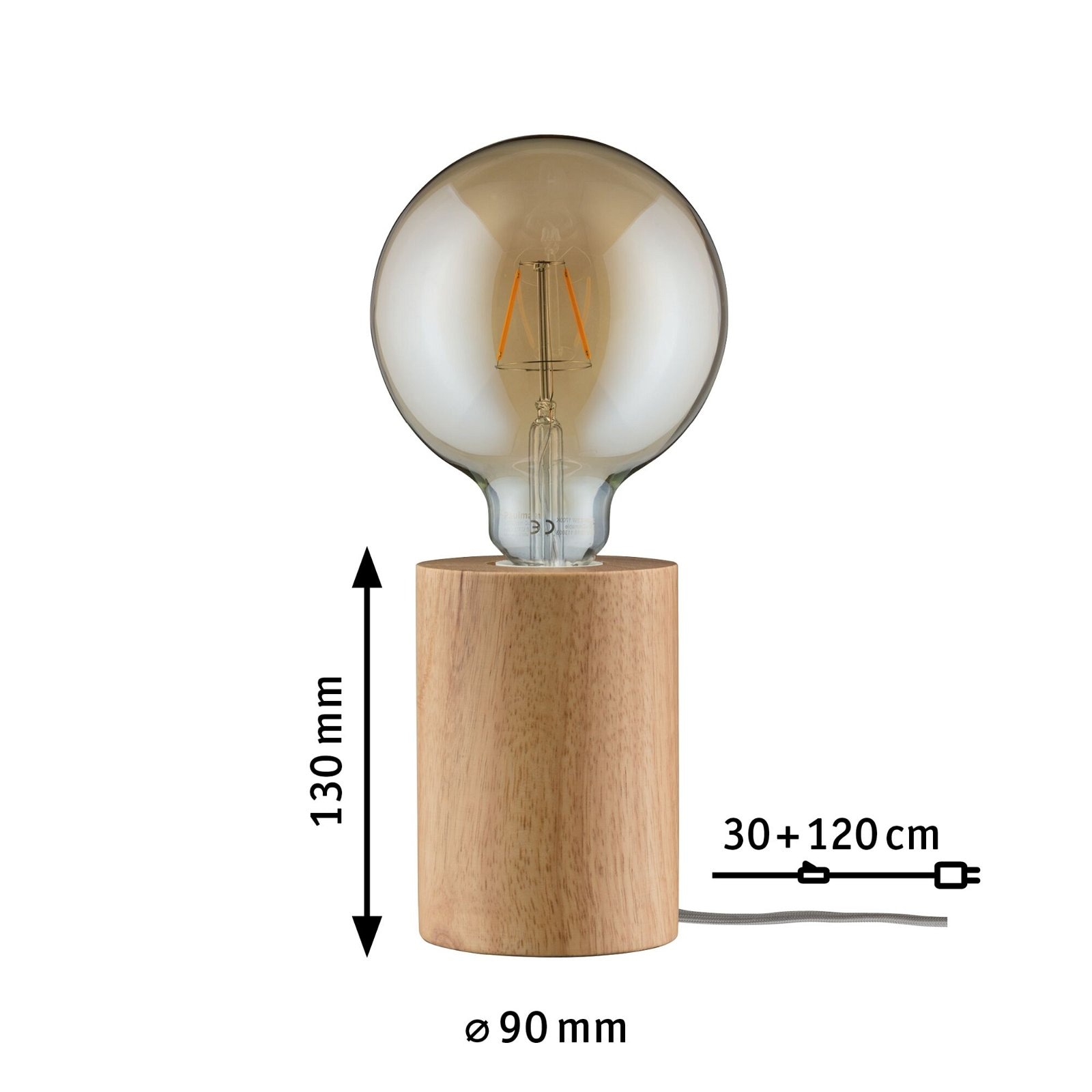 Paulmann Tischleuchte »Neordic Talin max.1x20W E27 Holz 230V«, 1 flammig, Leuchtmittel E27 | ohne Leuchtmittel