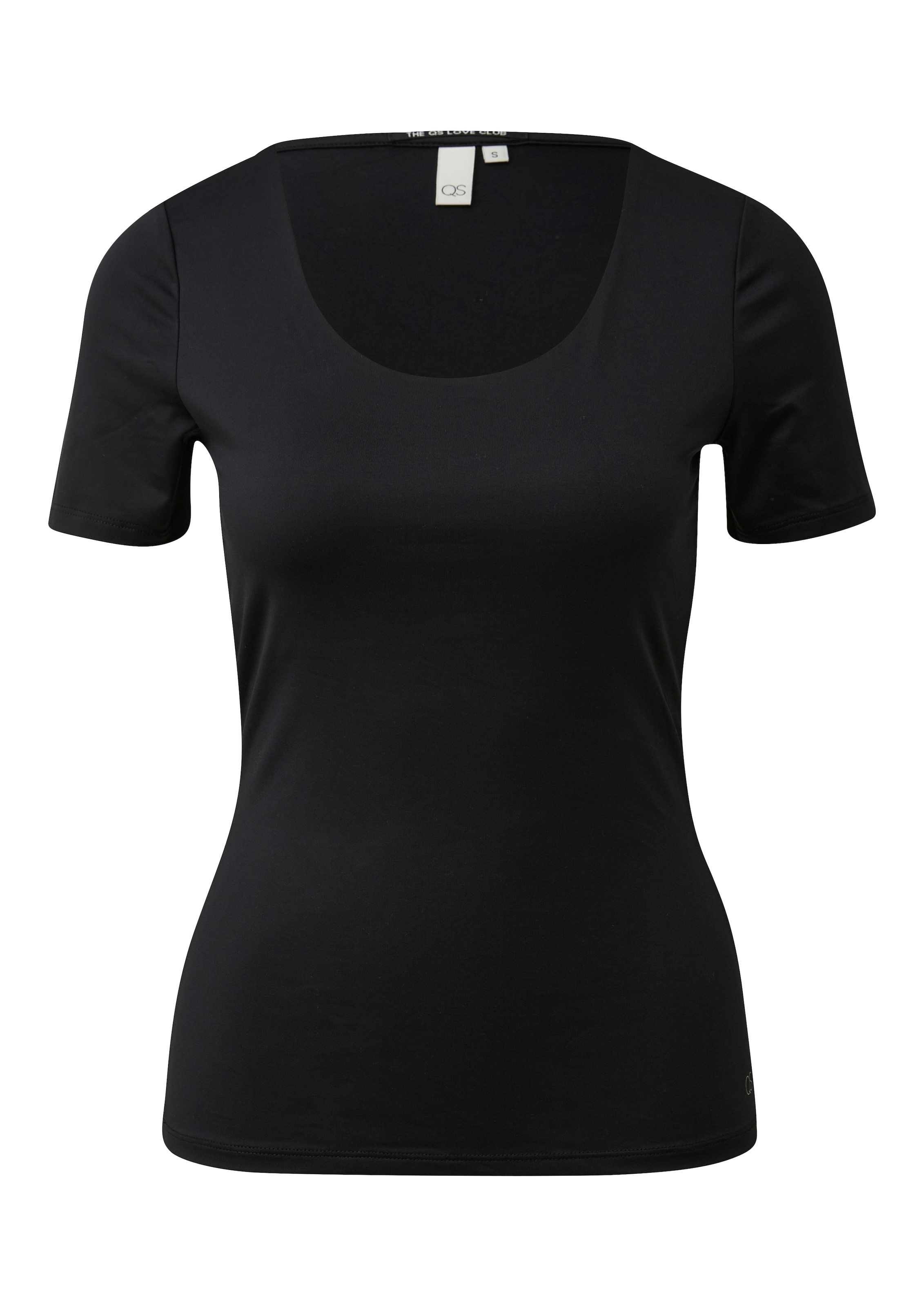 QS Kurzarmshirt mit tiefem Rundhals