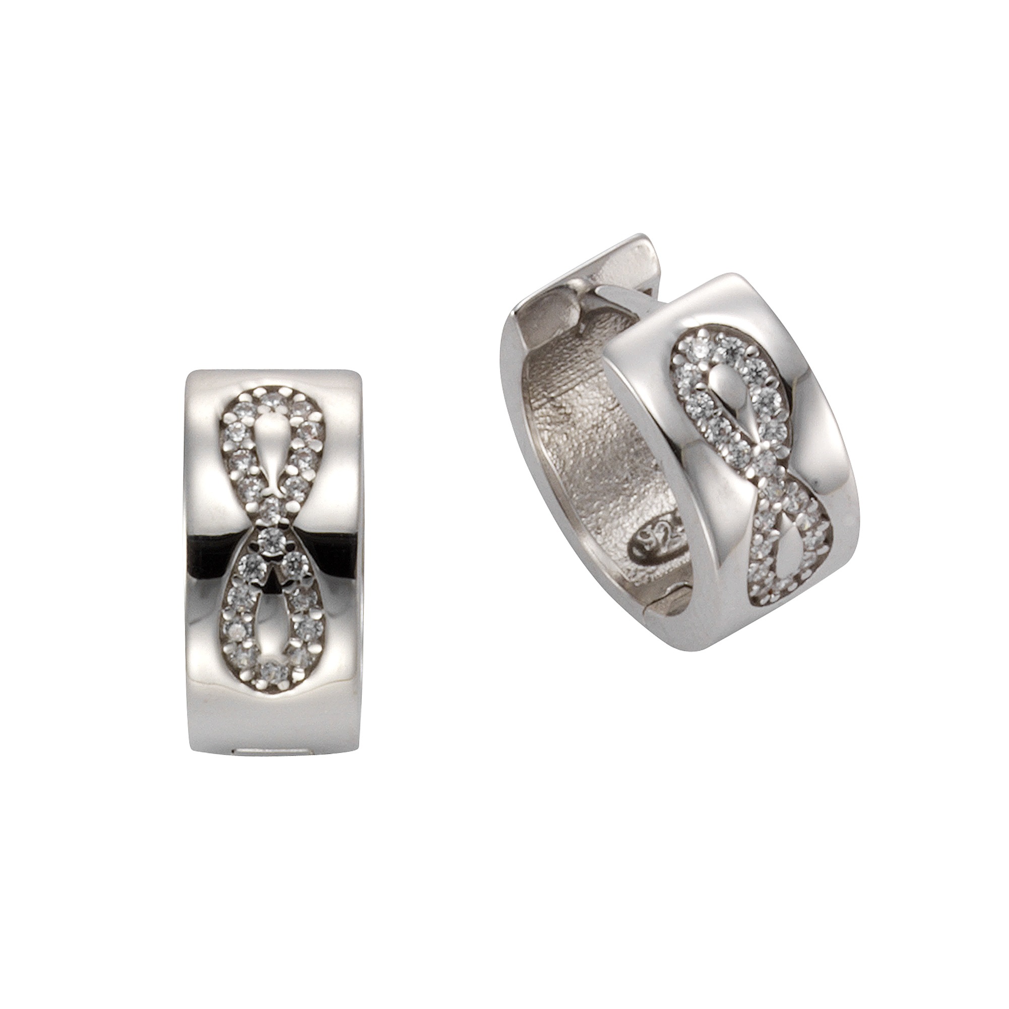 Vivance Klappcreolen »925/- Sterling Silber 40x Zirkonia«