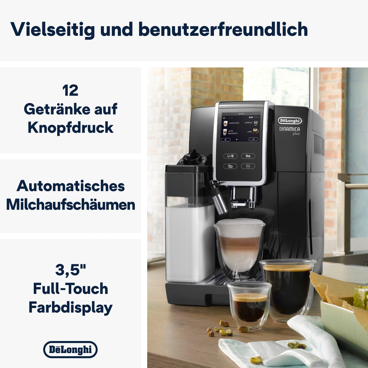 De\'Longhi Kaffeevollautomat »Dinamica Plus ECAM 370.70.B«, mit LatteCrema  Milchsystem und Kaffeekannenfunktion jetzt im OTTO Online Shop