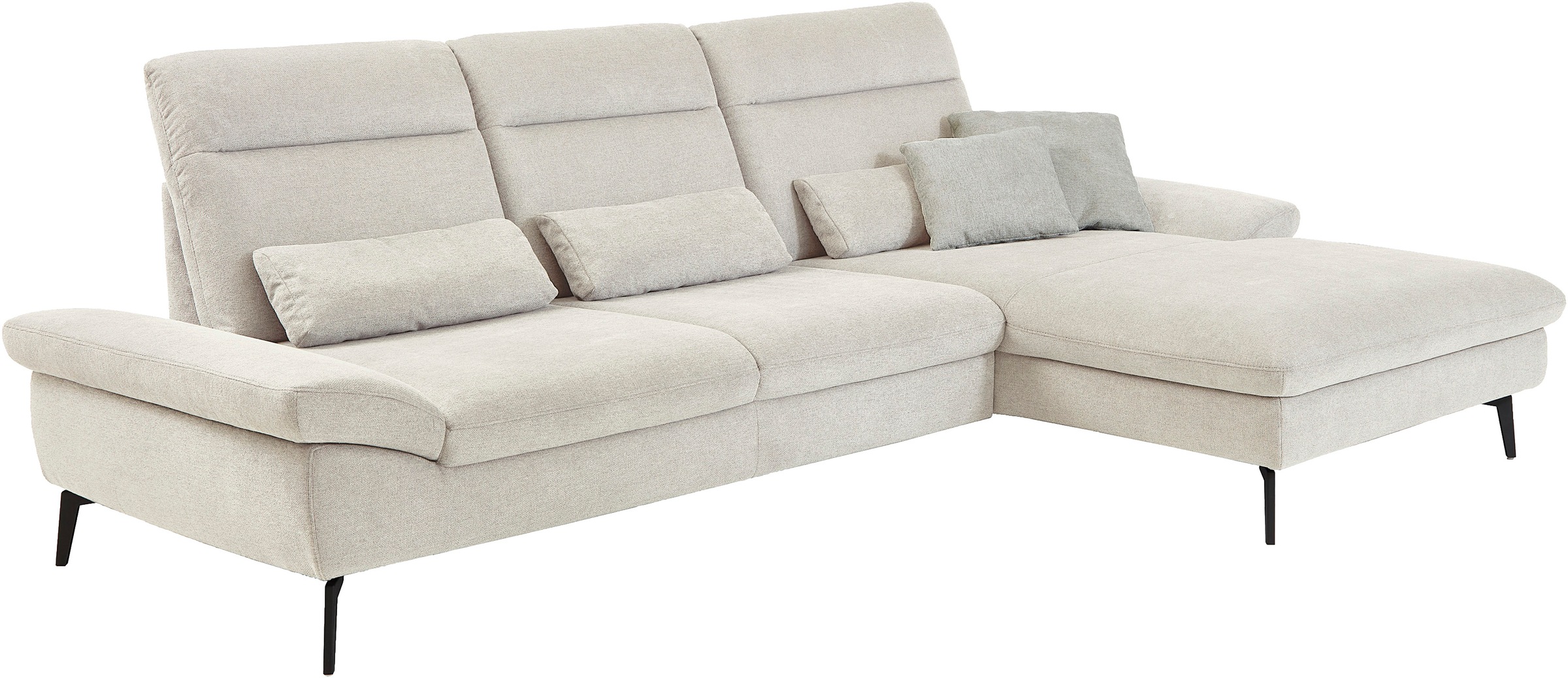 HUKLA Ecksofa »HU-HP22156 L-Form«, inkl. Kopfpolsterverstellung, optional mit Sitztiefenverstellung