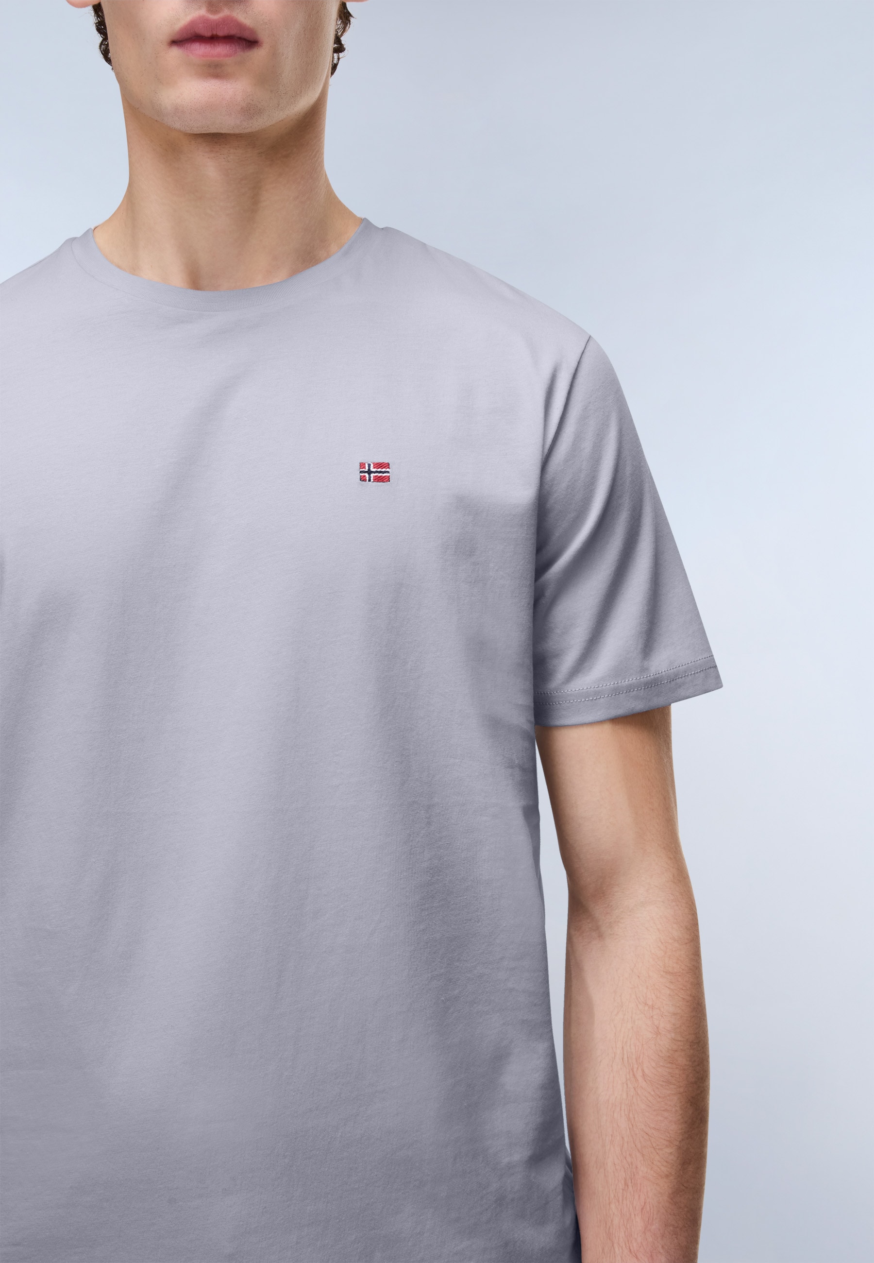 Napapijri T-Shirt »SALIS SS SUM SHARK SKIN HCB« Kurzarm, mit Rundhalsausschnitt, unifarben, aus Baumwolle