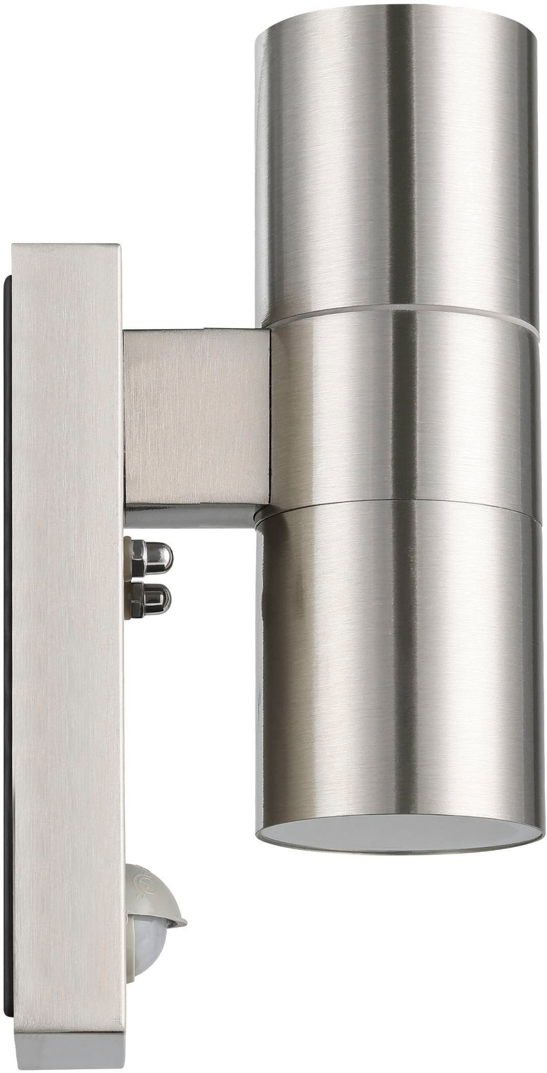 EGLO Wandleuchte »Riga 5 Außen-Wandlampe, Edelstahl und Glas, Außenleuchte, IP44 Lampe« GU10 1 Stk. Wand-/Deckenleuchte - L6,5 x H21,5 x AL11cm - edelstahl - 2X2,8W inkl.