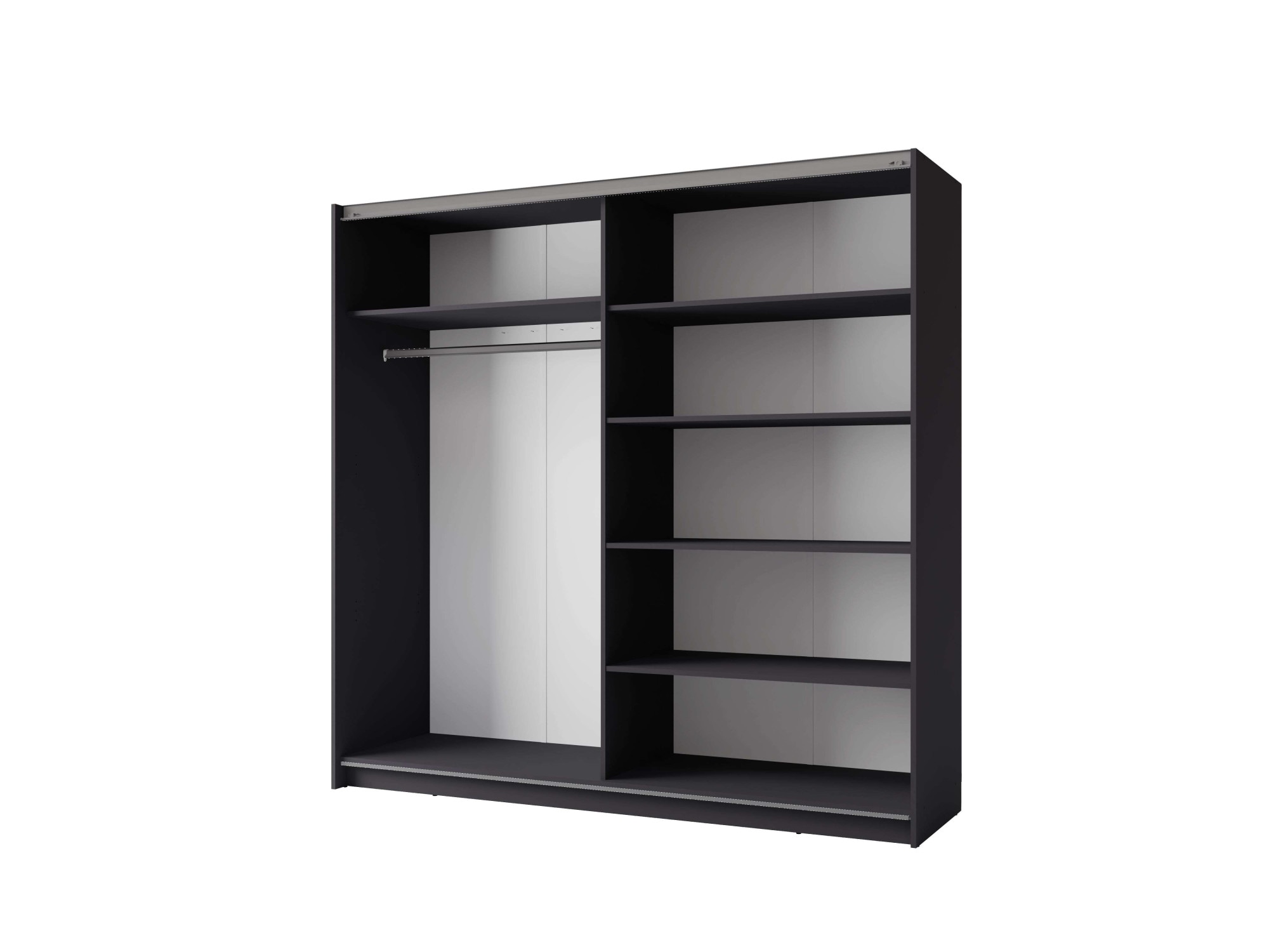 INOSIGN Kleiderschrank »Kleiderschrank Fresno mit 5 Einlegeböden, Spiegel und Kleiderstange«, Garderobe mit 2 Schwebetüren, B/H/T 150/207/62 cm
