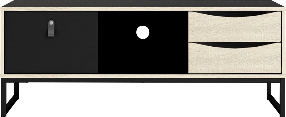andas TV-Board »Stubbe«, TV-Kommode, Breite 117,2cm, 3 Schubkästen, 1 Ledergriff