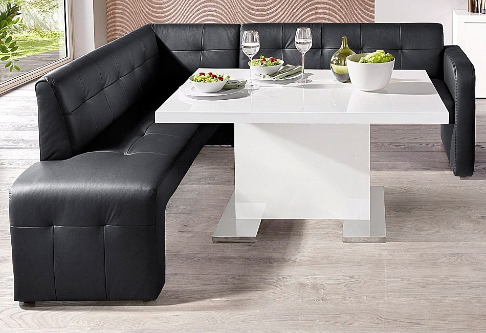 exxpo - sofa fashion Eckbank »Barista, bequem und elegant, hohe Bodenfreiheit,«, moderne Sitz- und Rückenverarbeitung, frei im Raum stellbar