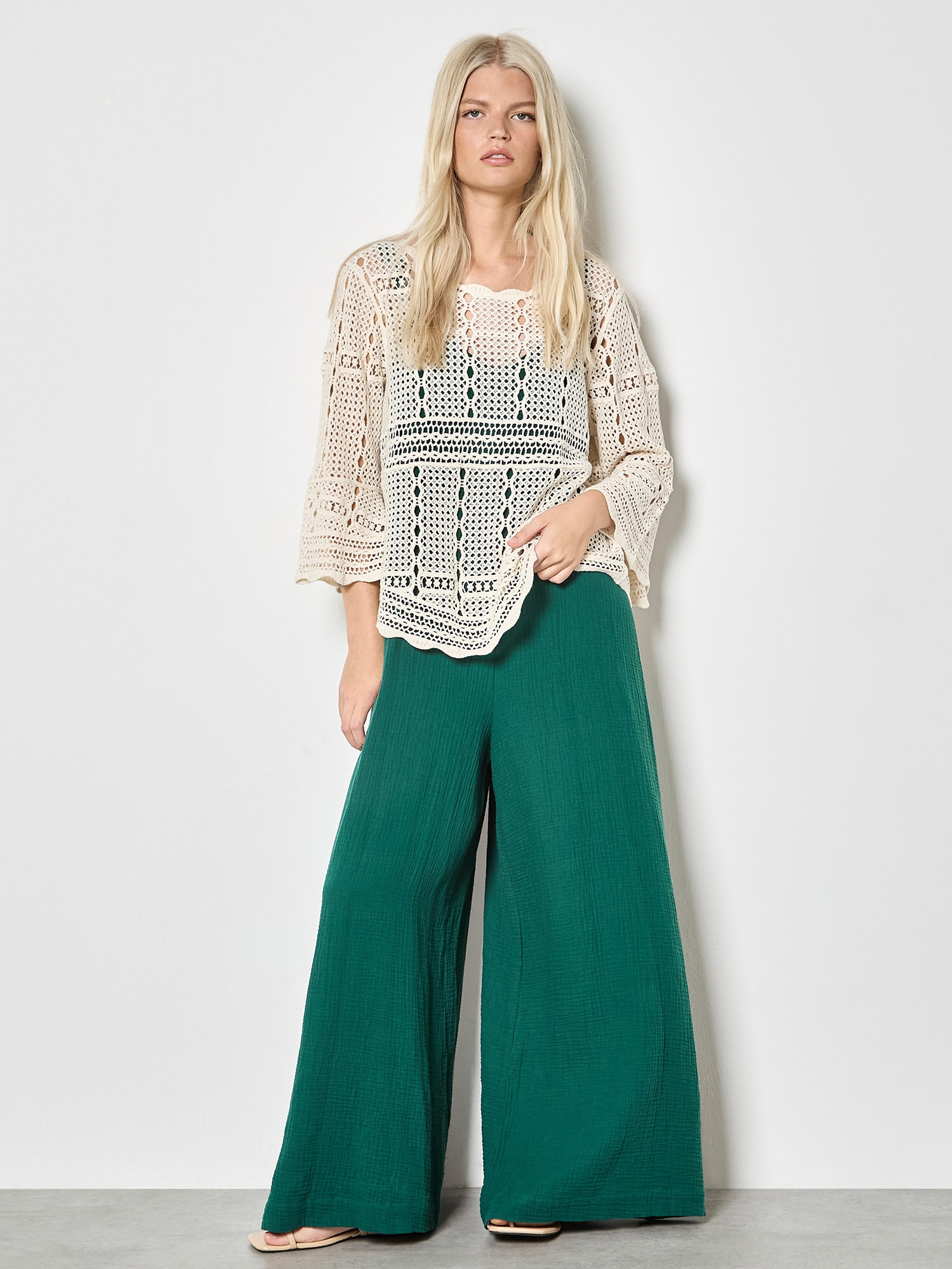 Apricot Klassische Bluse »Häkeloberteil« mit Glockenärmeln