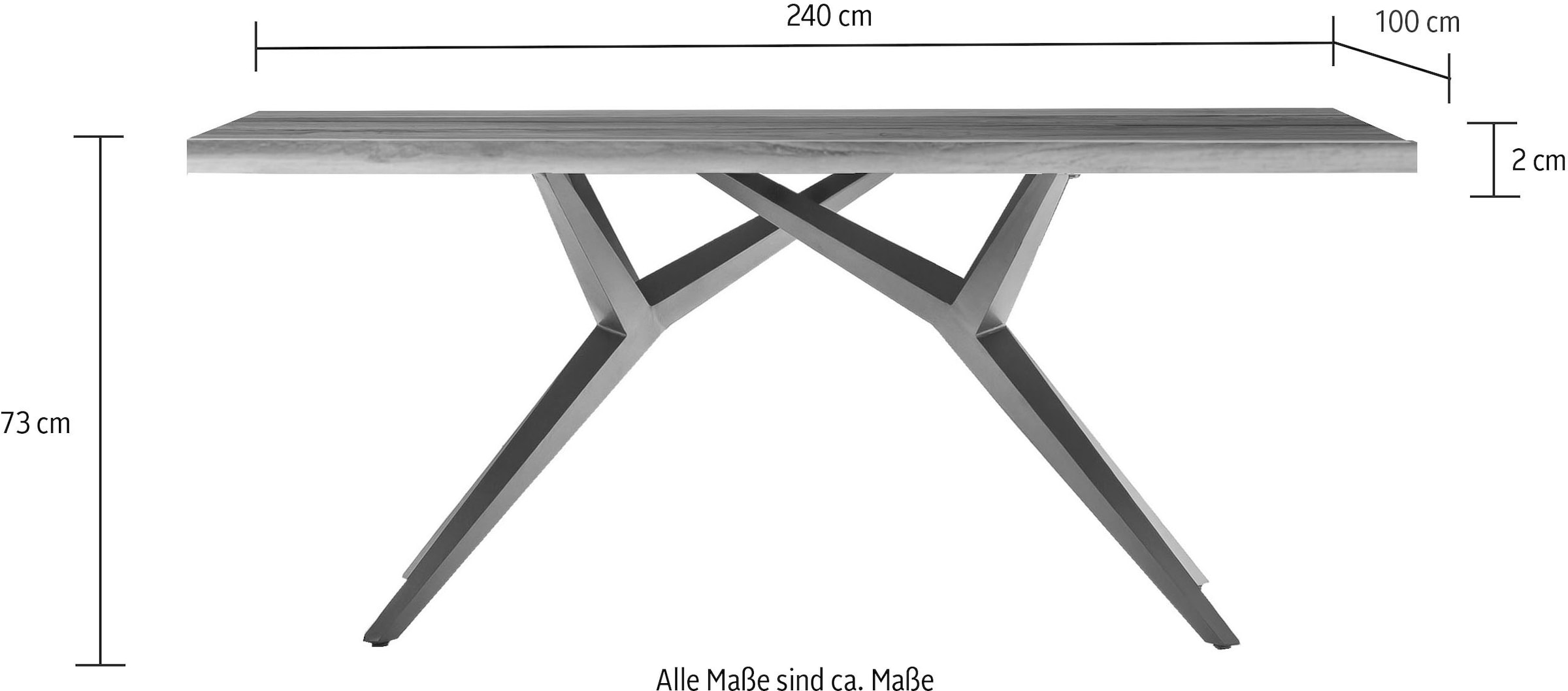 SIT Esstisch, mit rustikaler Oberfläche