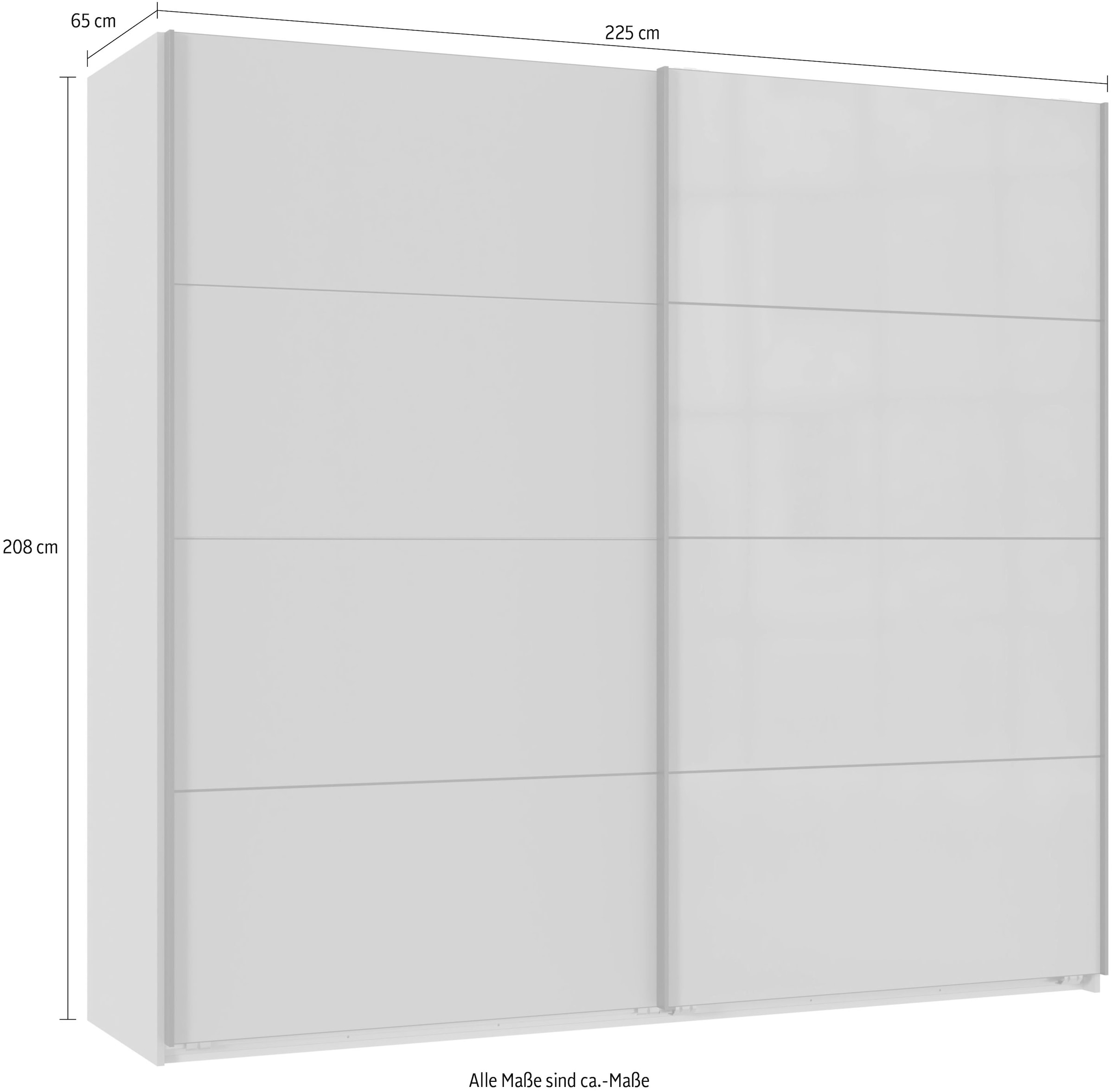 Wimex Kleiderschrank »Tilburg, Metallgriffe, Made in Germany« Breite 270cm wahlweise mit 2 oder 3 Türen,  mit Schwebetüren, jeweils 1 Glaselement, 180, 225 oder 270cm breit