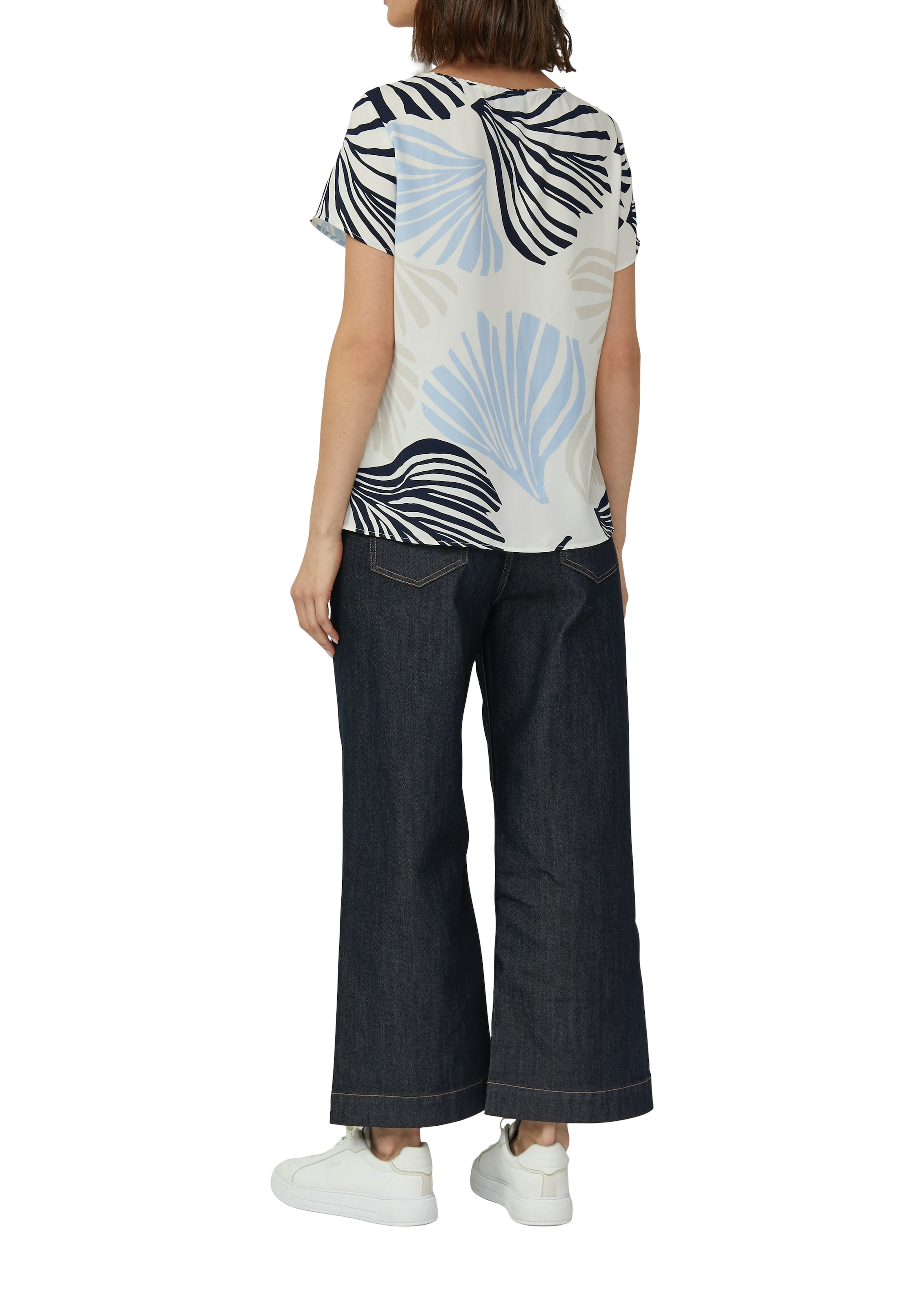 s.Oliver BLACK LABEL Kurzarmbluse mit grafischem Muster