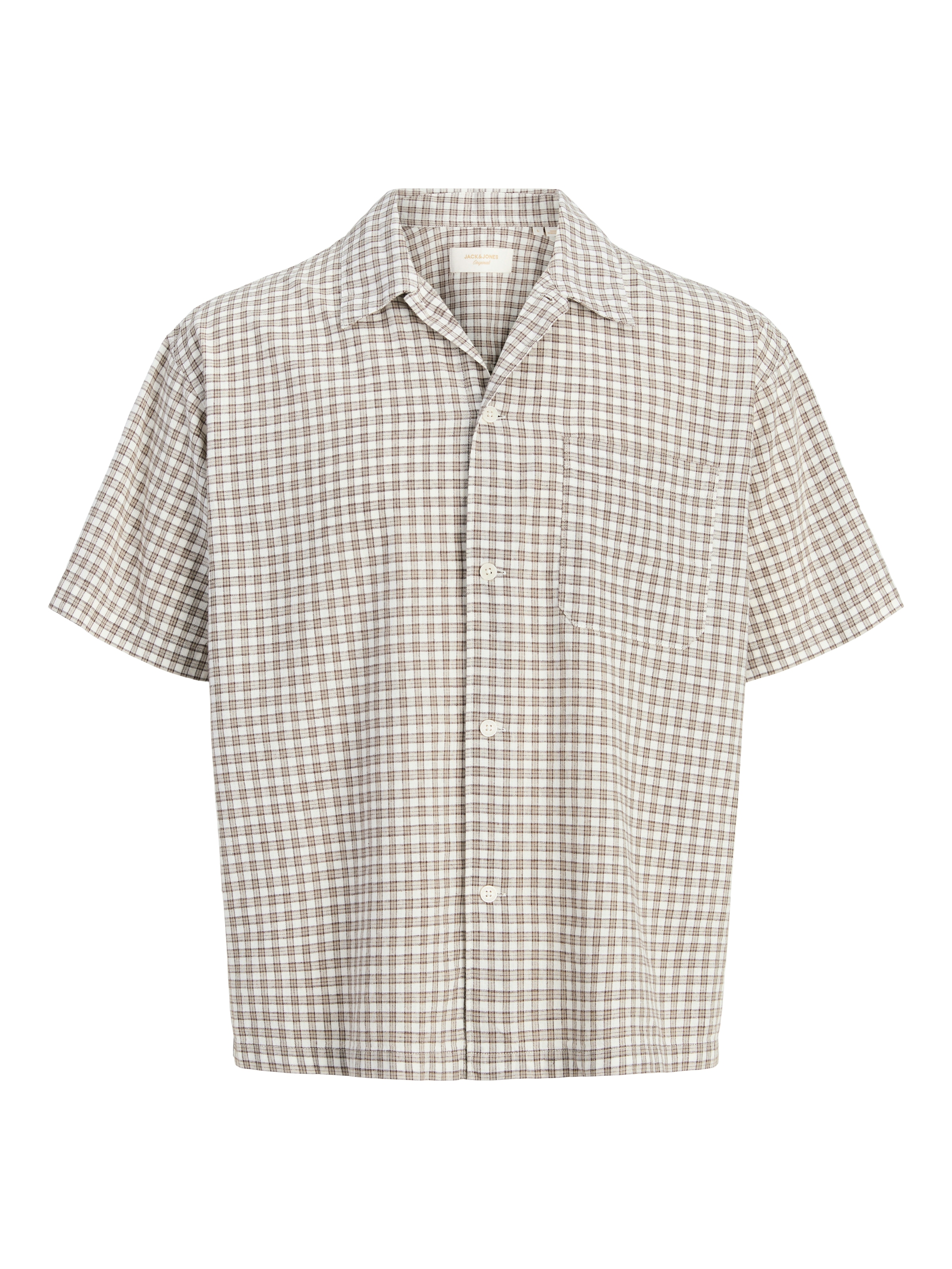 Jack & Jones Kurzarmhemd »JORRIVIERA LINEN BLEND SHIRT SS LN« Baumwollmischung, regular fit