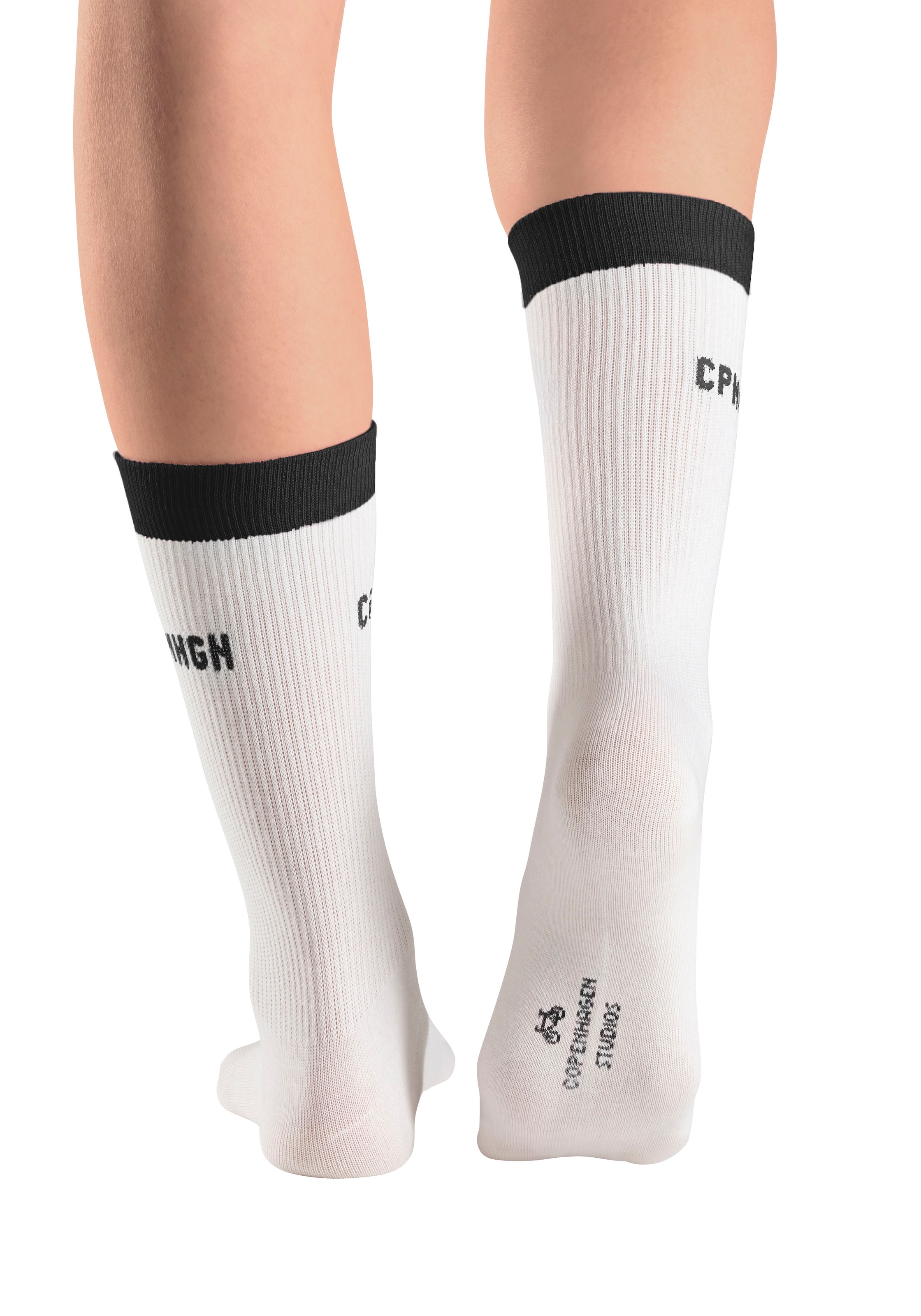 Copenhagen Studios Tennissocken, (Packung, 2 Paar), mit kontrastfarbenem Bund