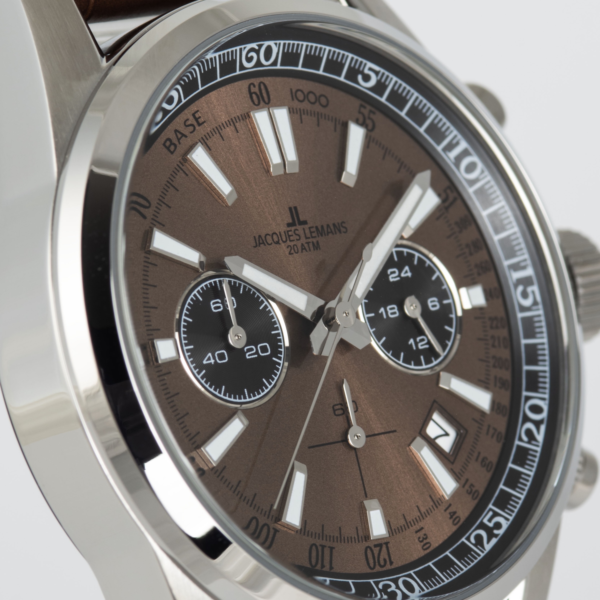 Jacques Lemans Chronograph »Liverpool« Quarzuhr, Armbanduhr, Herrenuhr, Lederarmband, analog, Tag