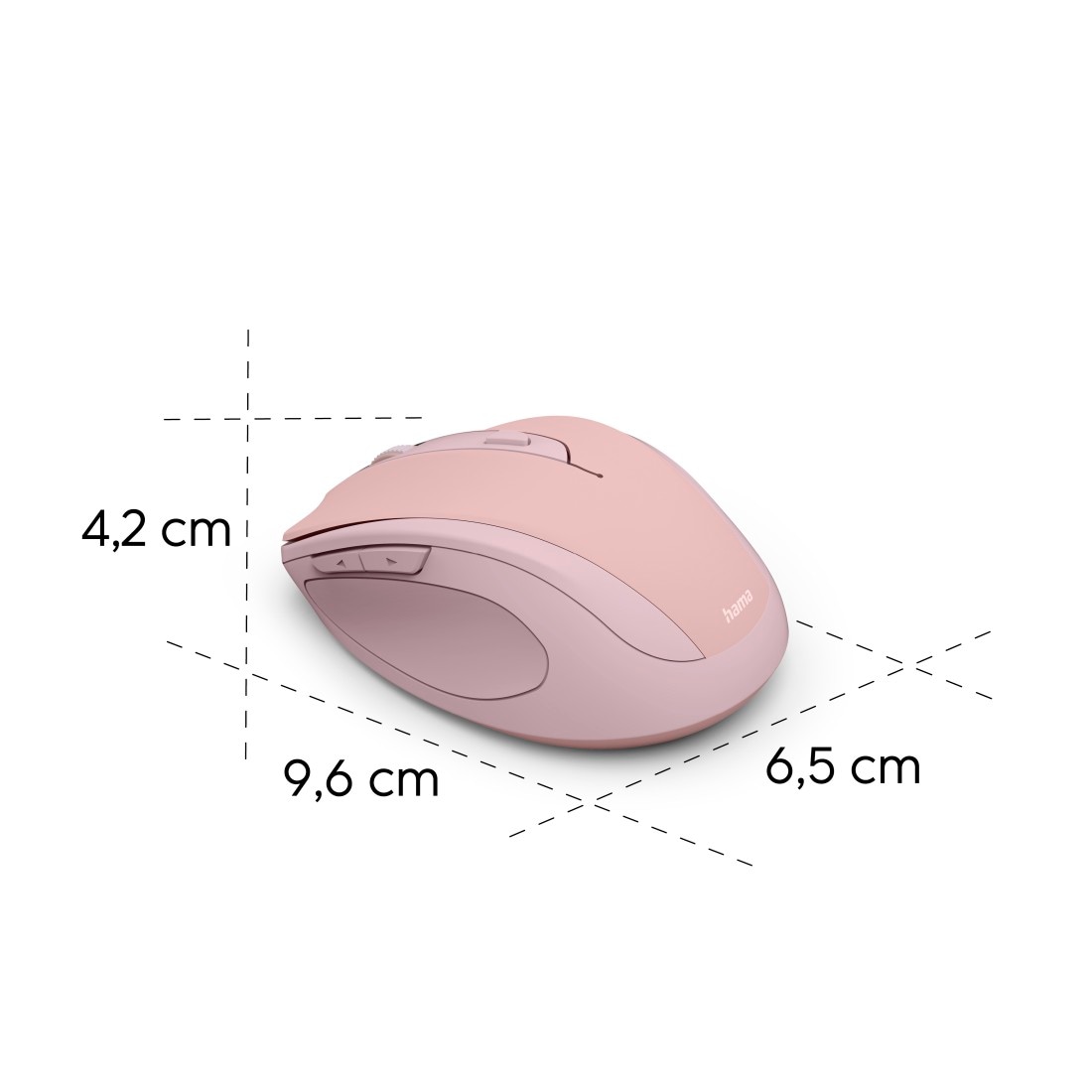 Hama Maus »Funkmaus WM-400 ergonomisch optisch 6 Tasten leise« Funk Ergonomisch, flüsterleise, 6 Tasten, DPI-Schalter, USB-Empfänger