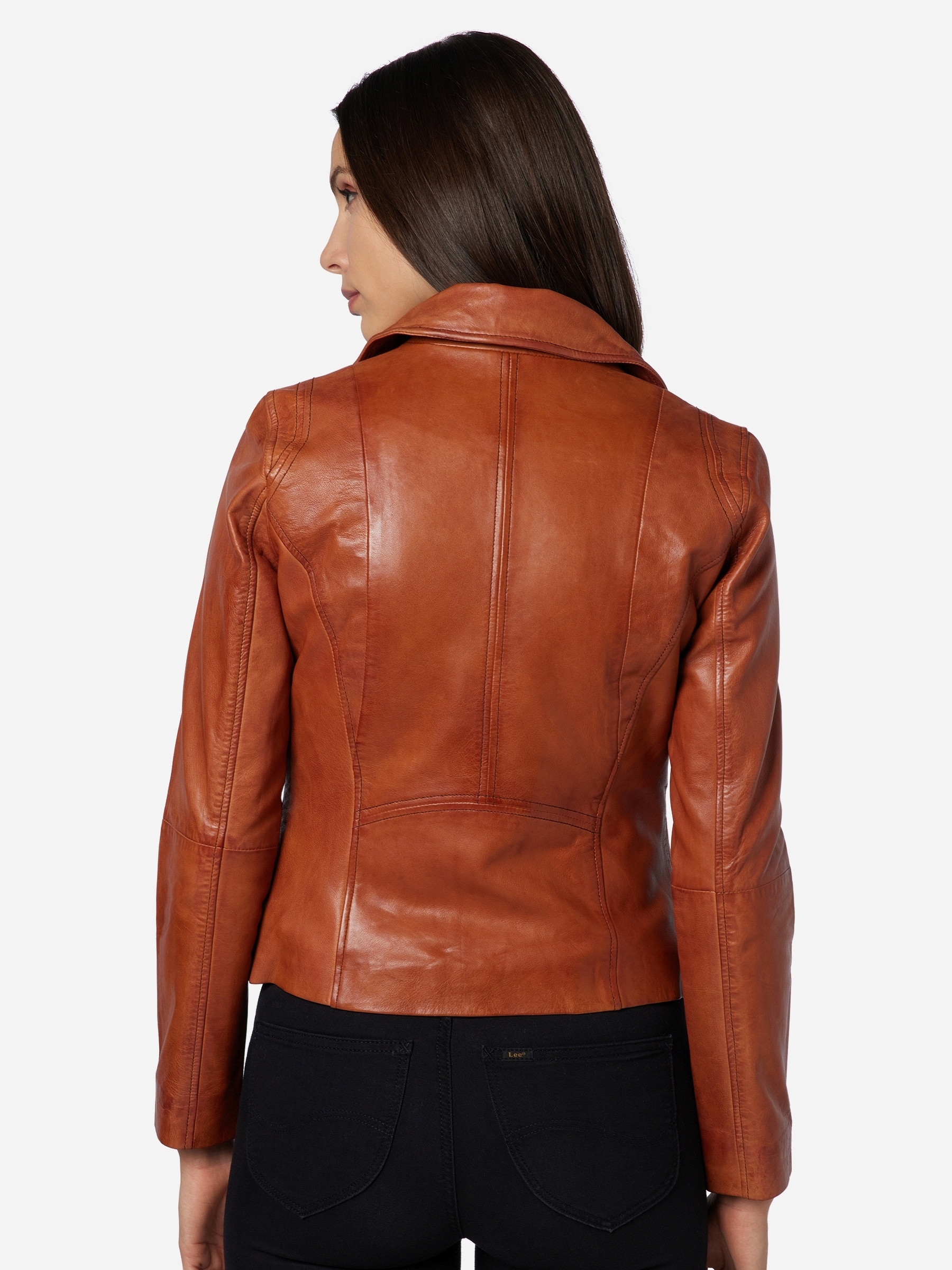 RICANO Bikerjacke »Lederjacke Sally« ohne Kapuze Handgefertigt aus echtem Leder
