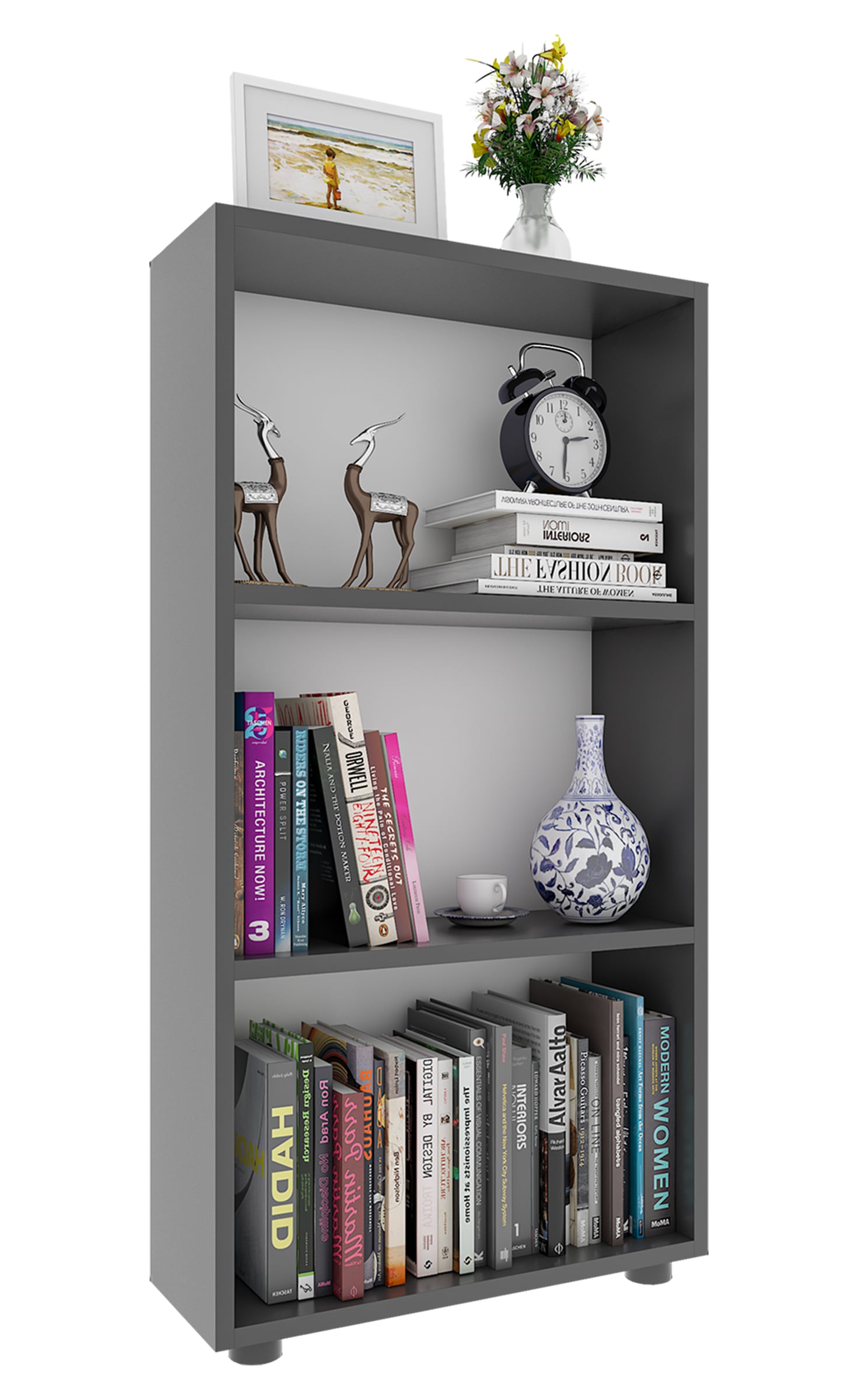 VCM Standregal »VCM Holz Aufbewahrung Stand Regal Bücherregal Deko Bücher Standregal Bulas 3 Fächer«