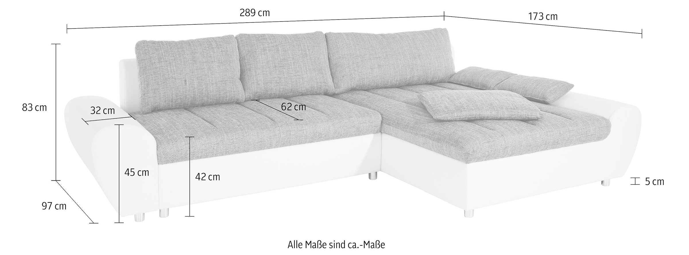 sit&more Ecksofa »Bandos L-Form«, in 2 unterschiedlichen Größen, wahlweise mit Bettfunktion