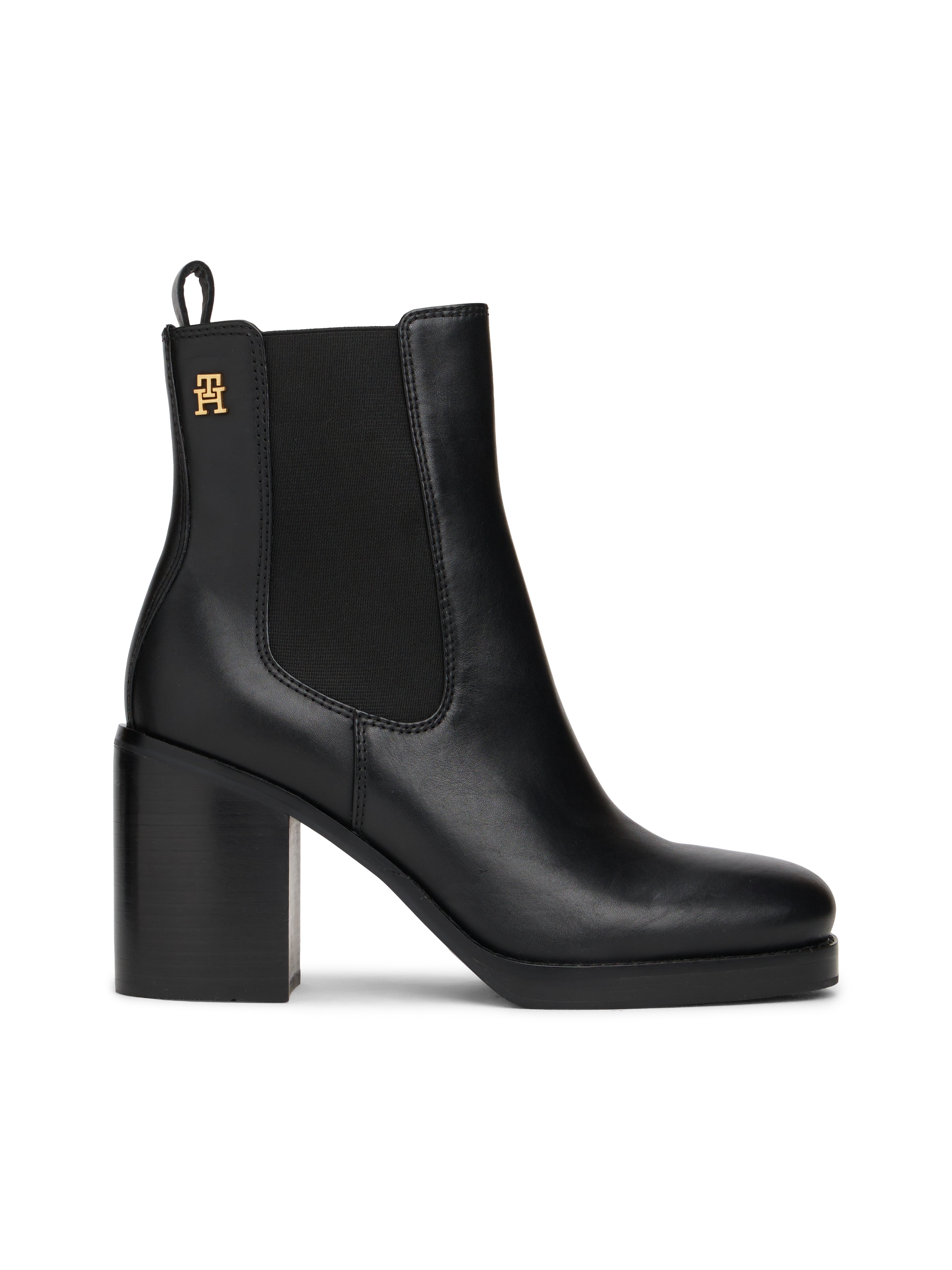 Tommy Hilfiger Chelseaboots »SQUARE TOE CHELSEA HIGH BLOCK HL«  , Blockabsatz, Stiefelette mit beidseitigem Strecheinsatz