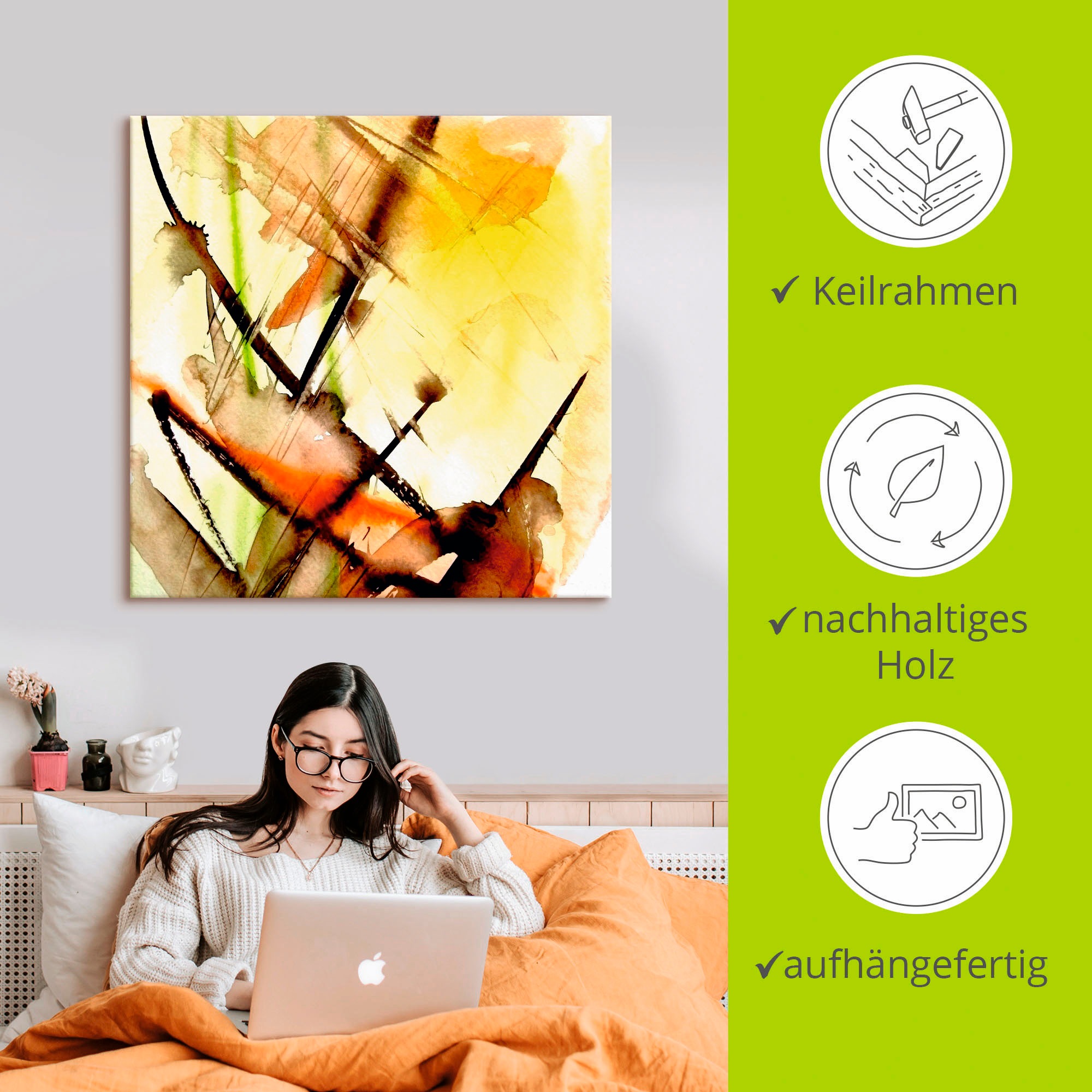 Artland Wandbild »Lichtklang«, Gegenstandslos, (1 St.), als Leinwandbild, Poster, Wandaufkleber in verschied. Größen