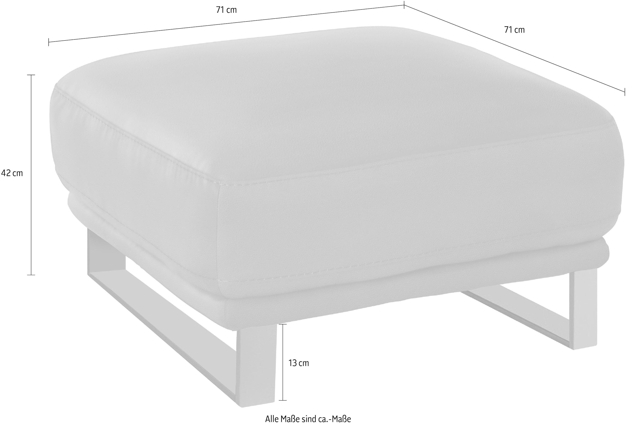 W.SCHILLIG Hocker »montanaa«, mit Metallkufen in Chrom glänzend, Breite 71 cm