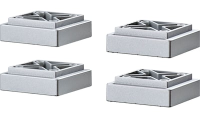 Möbelfuß »Quickset Fuß-Set, 4er Set Sockelfüße, Silber matt, 2 cm hoch«, (4 St.)