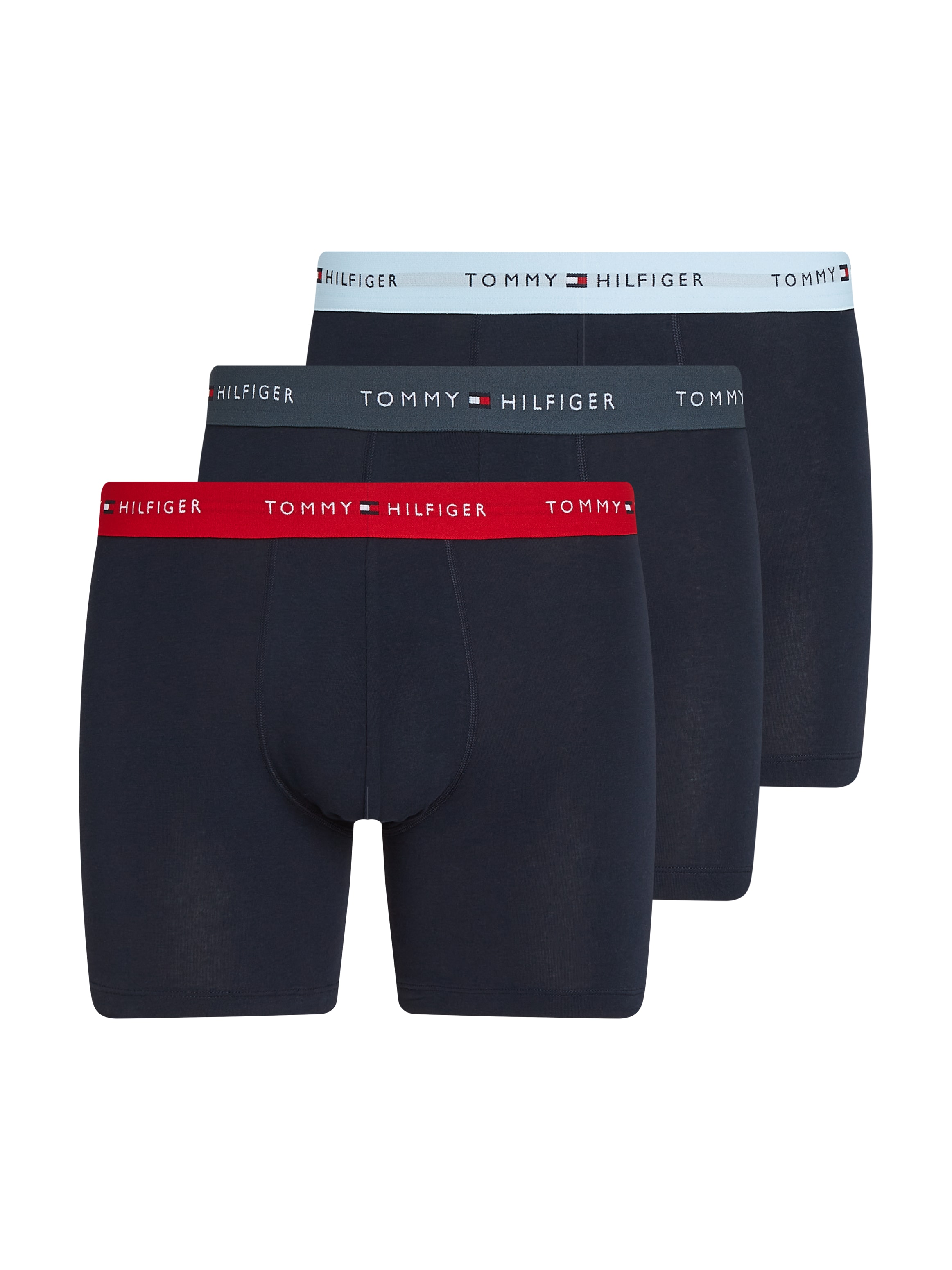 Tommy Hilfiger Underwear Boxershorts »3P BOXER BRIEF WB«, (Packung, 3 St., 3er-Pack), mit kontrastfarbenem Logobund