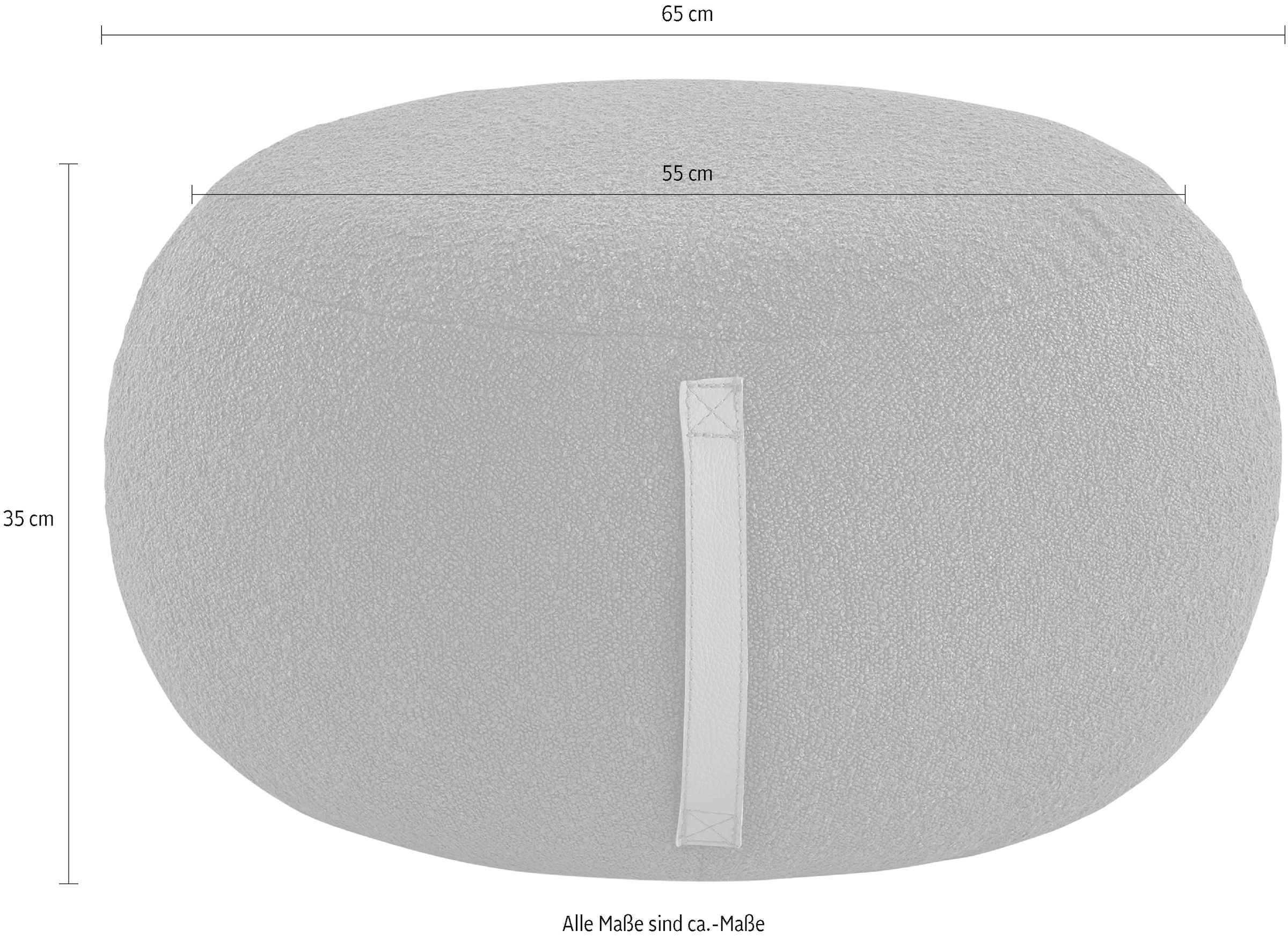 s.Oliver Hocker », moderner Designhocker mit Lederriemen, handgefertigt, softes Design« hochwertig, zum Wohlfühlen in Luxus-Microfaser/Struktur oder in Bouclé