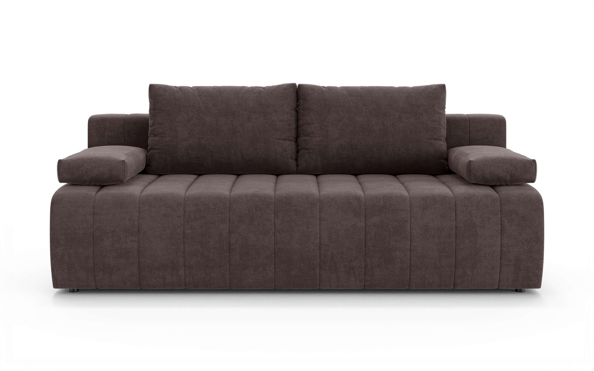 Home affaire 3-Sitzer »LOVENDY Schlafsofa mit Bettkasten, Breite 195cm, Liegefläche 145x195cm« mit Rückenkissen und Armlehnenkissen, belastbar bis 330 kg