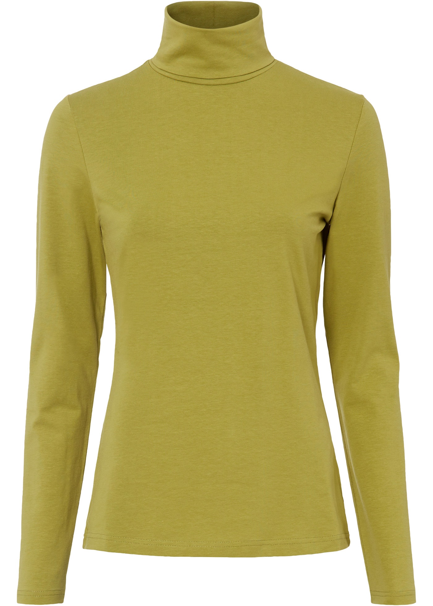 bonprix Langarmshirt »Langarmshirt mit reiner Baumwolle« schmale Passform, mit Rollkragen, ohne Verschluss