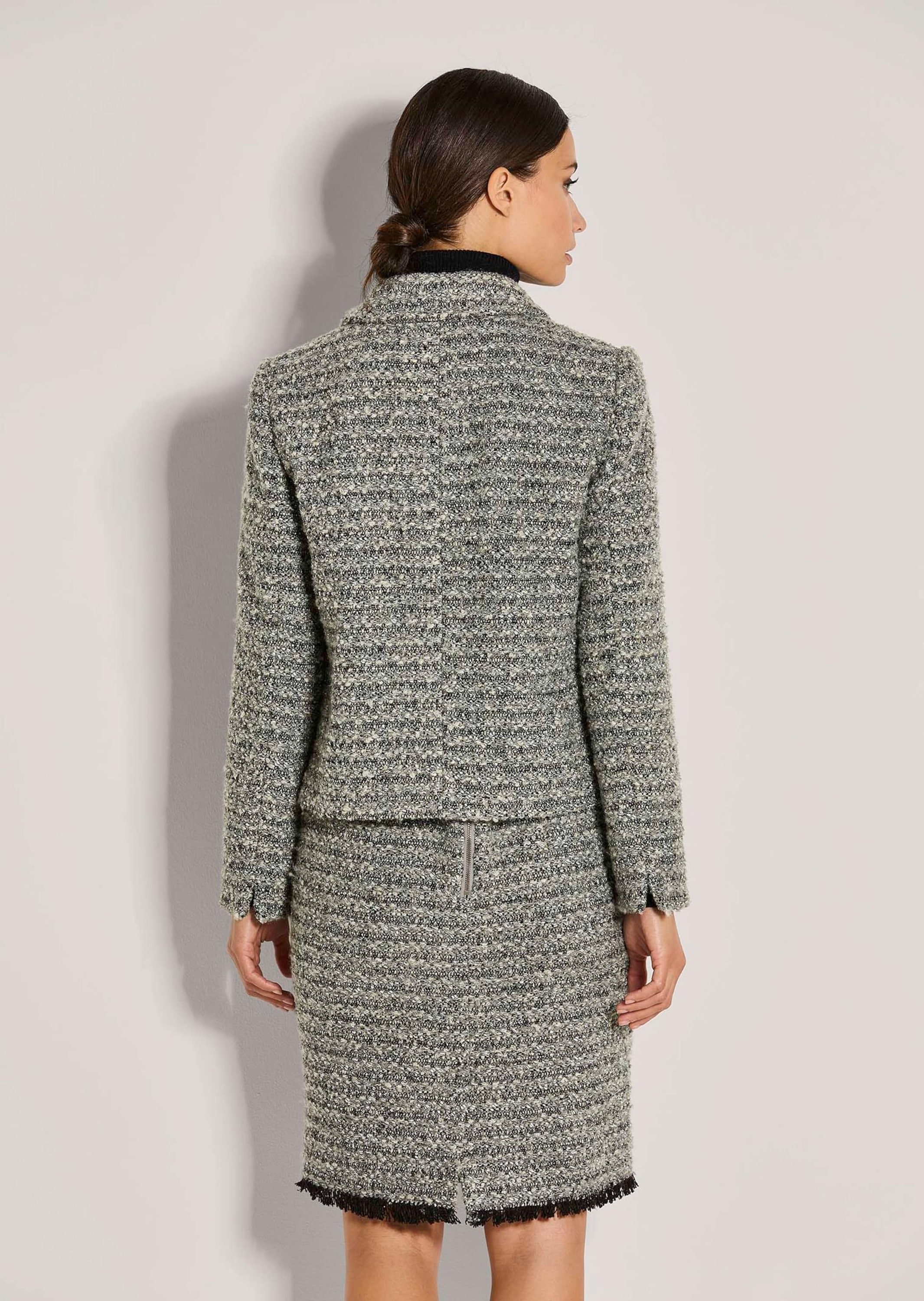 MADELEINE Jackenblazer »Tweedblazer Kurzblazer mit französischer Eleganz« Tweed Blazer, Fransendetails
