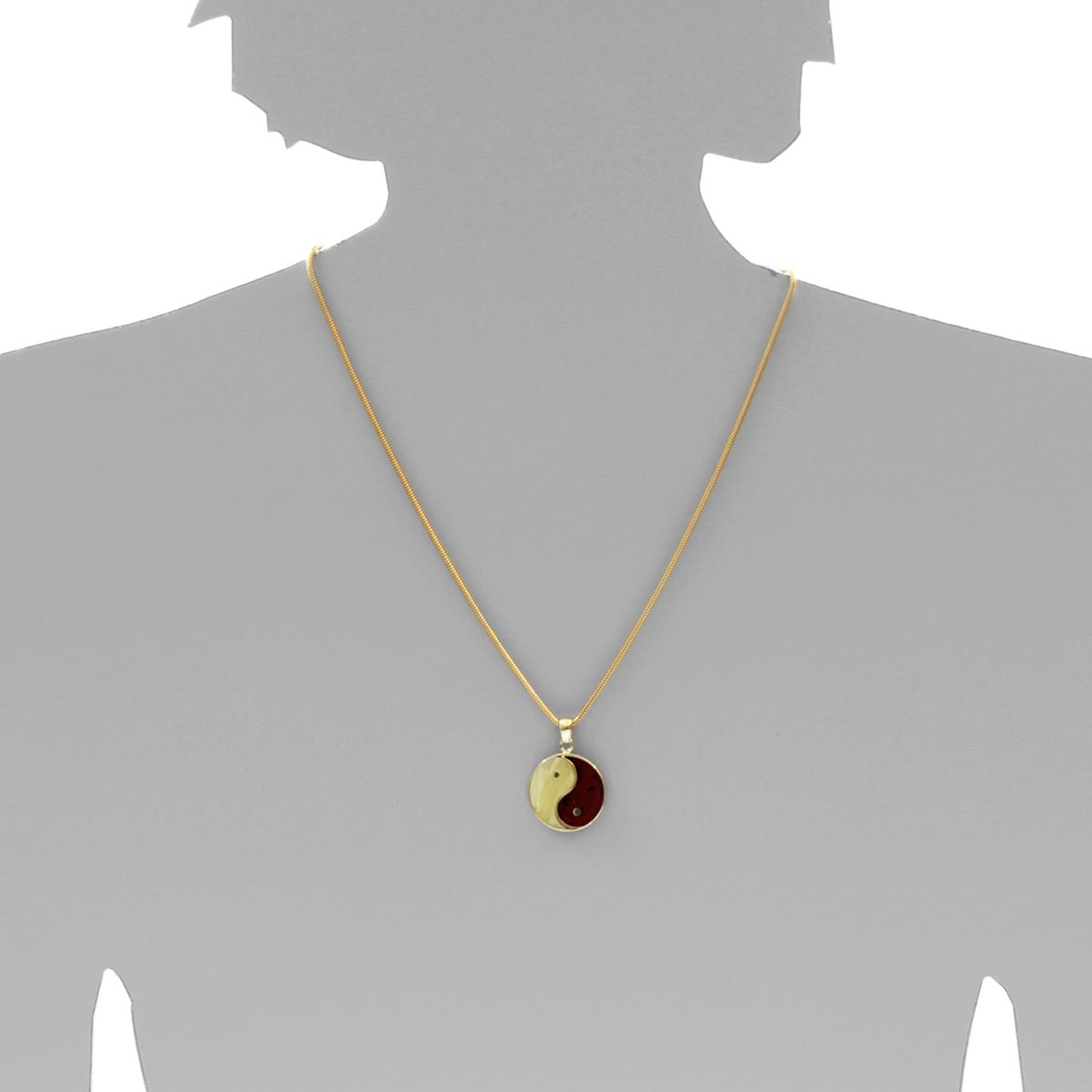 OSTSEE-SCHMUCK Kettenanhänger »- Yin & Yang - Gold 333/000 - Bernstein«