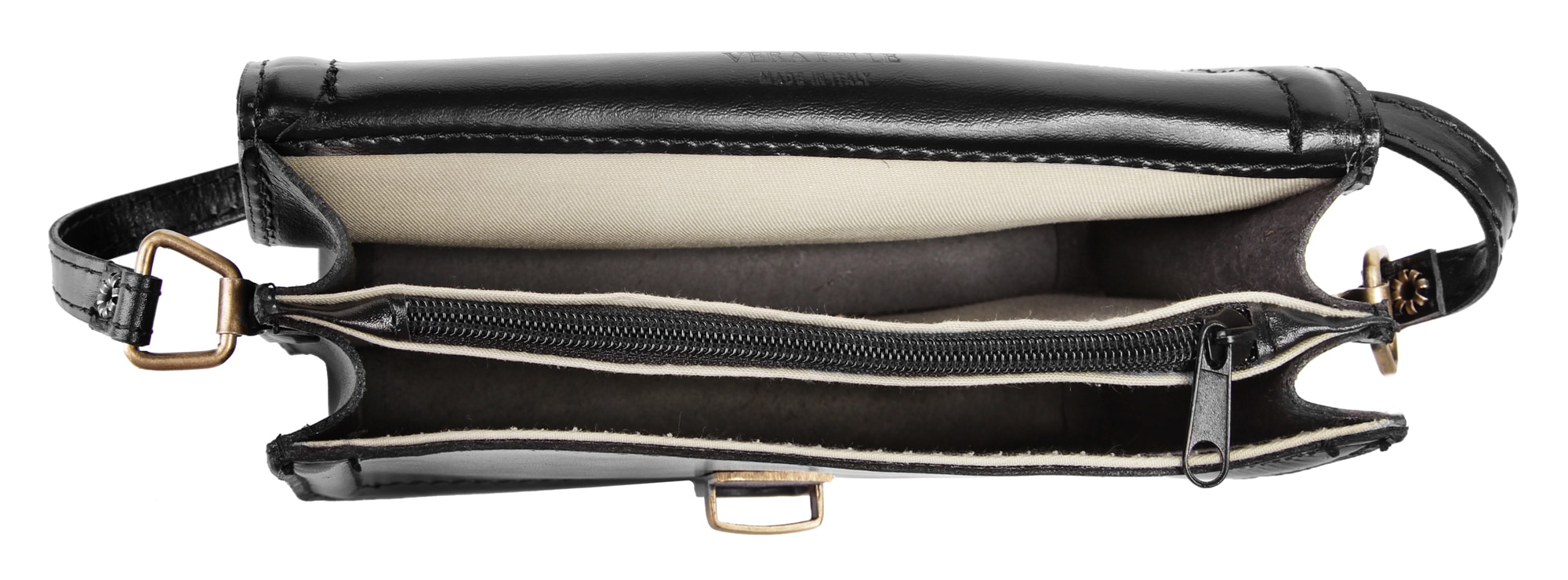 Bagan Umhängetasche, echt Leder, Made in Italy