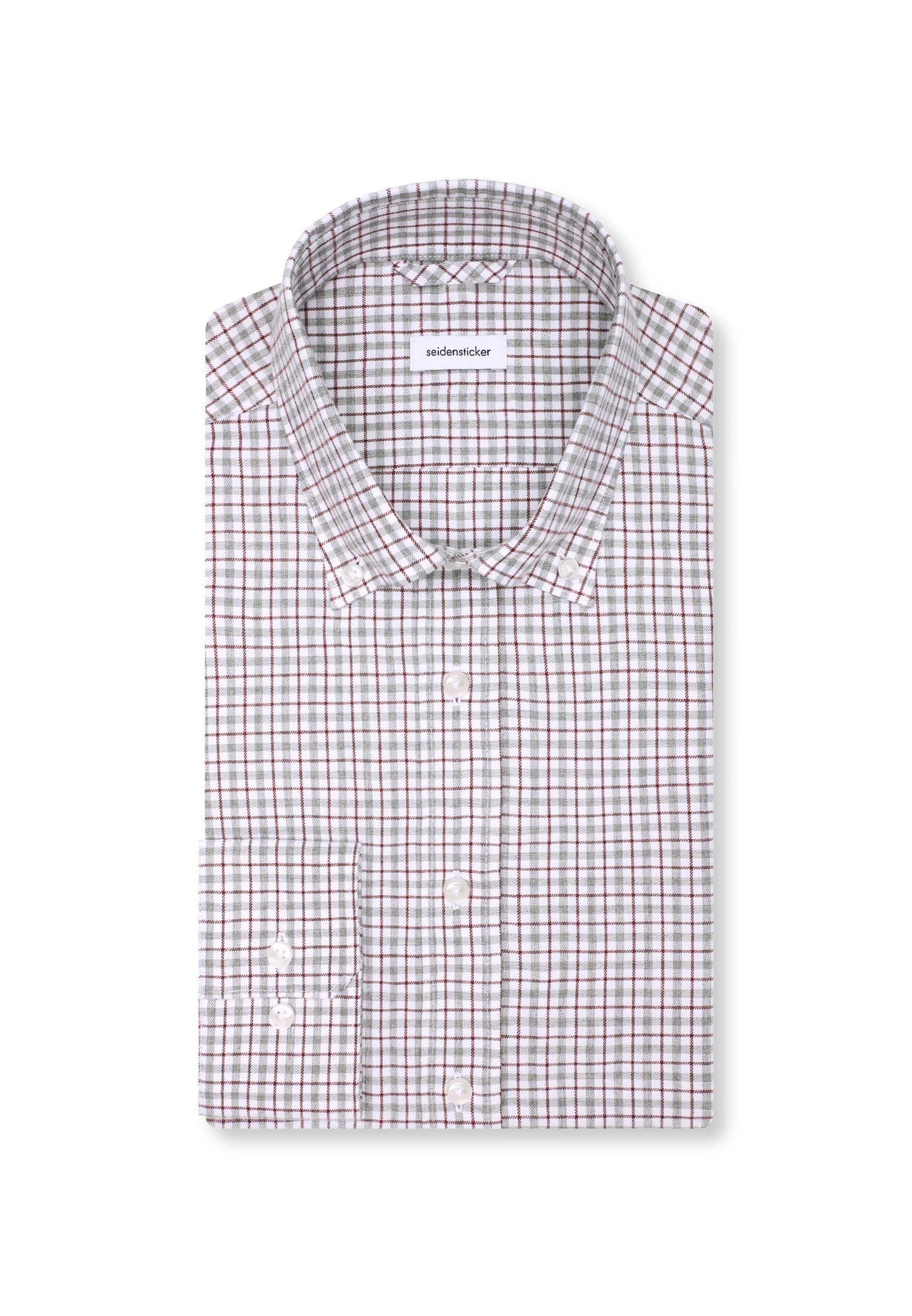 seidensticker Flanellhemd »Schwarze Rose« Slim 1/1 Button-Down-Kragen Karo