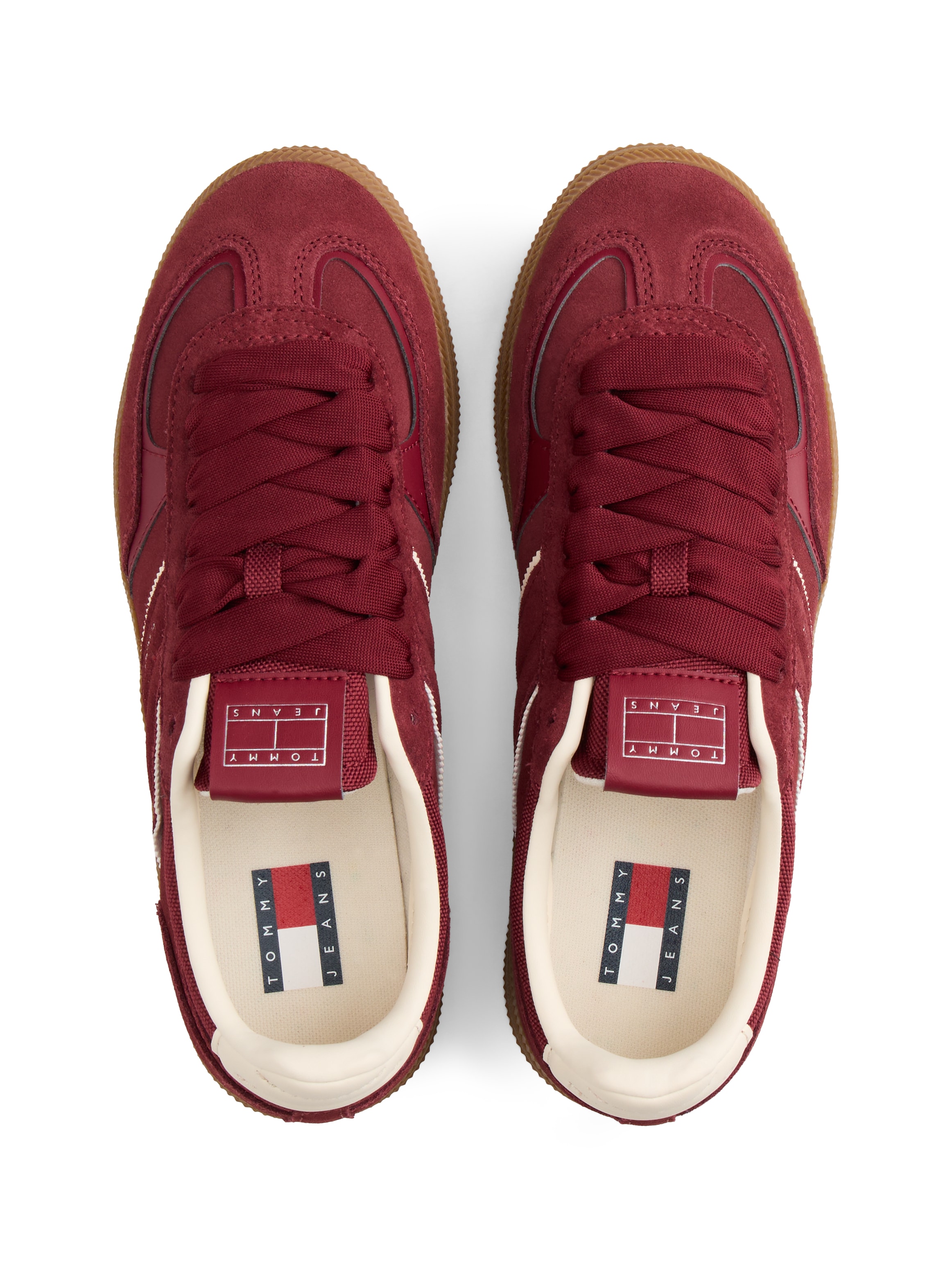 Tommy Jeans Plateausneaker »THE GREENWICH EDGE SUEDE«  Freizeitschuh, Halbschuh, Schnürschuh mit gepolstertem Schaftrand