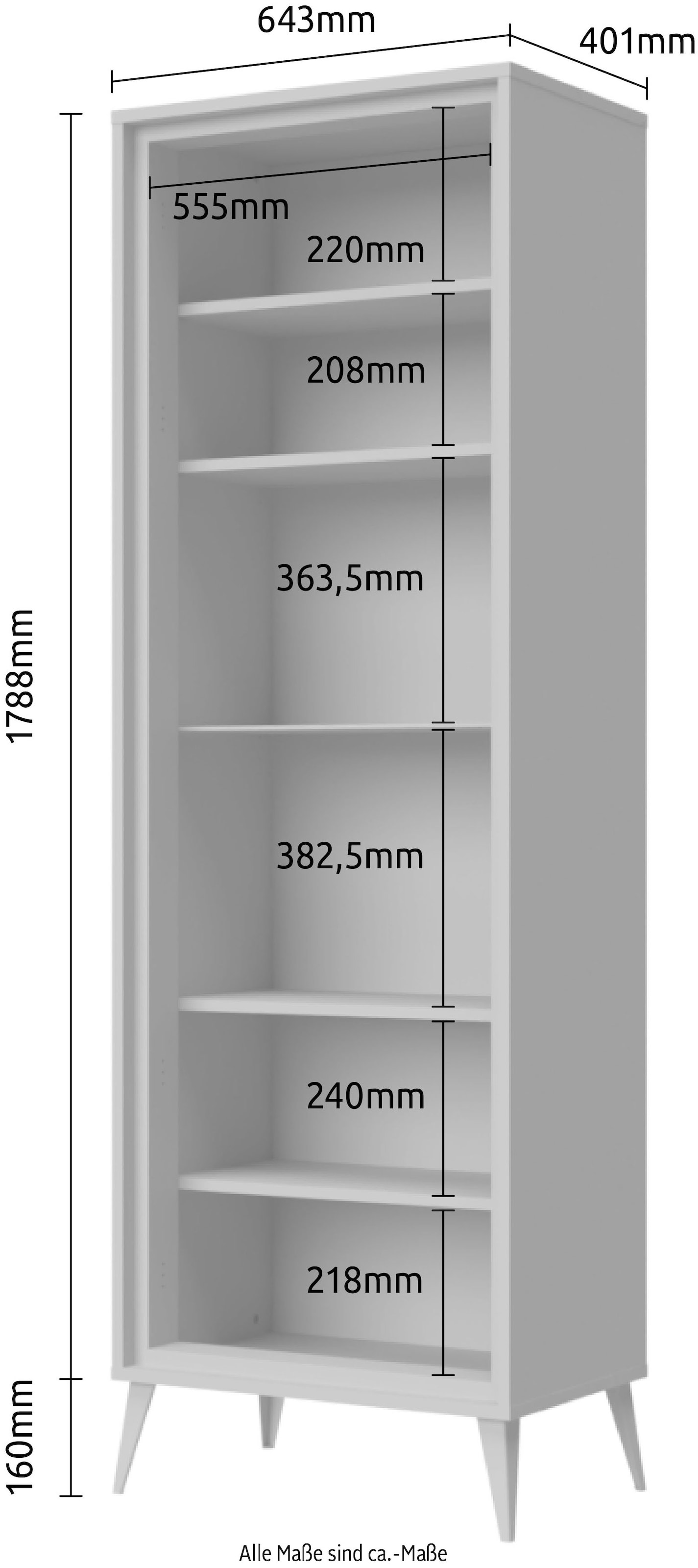 Home affaire Vitrine »Vida«, UV lackiert, hochglänzend, Soft-Close und Push-to-open Funktion