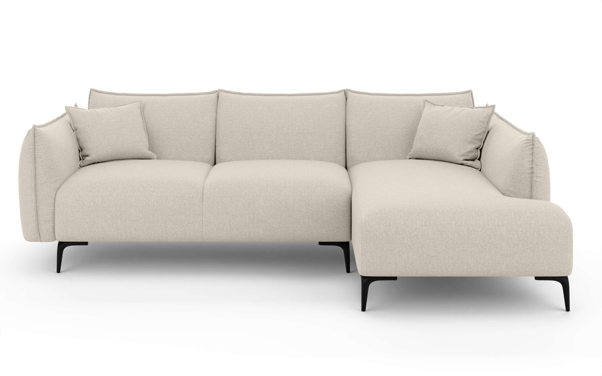 LeGer Home by Lena Gercke Ecksofa »Adelita mit Ottomane links oder rechts bestellbar, B/H/T 270/97/168«, L-Form mit Wellenunterfederung, enthält 2 Zierkissen