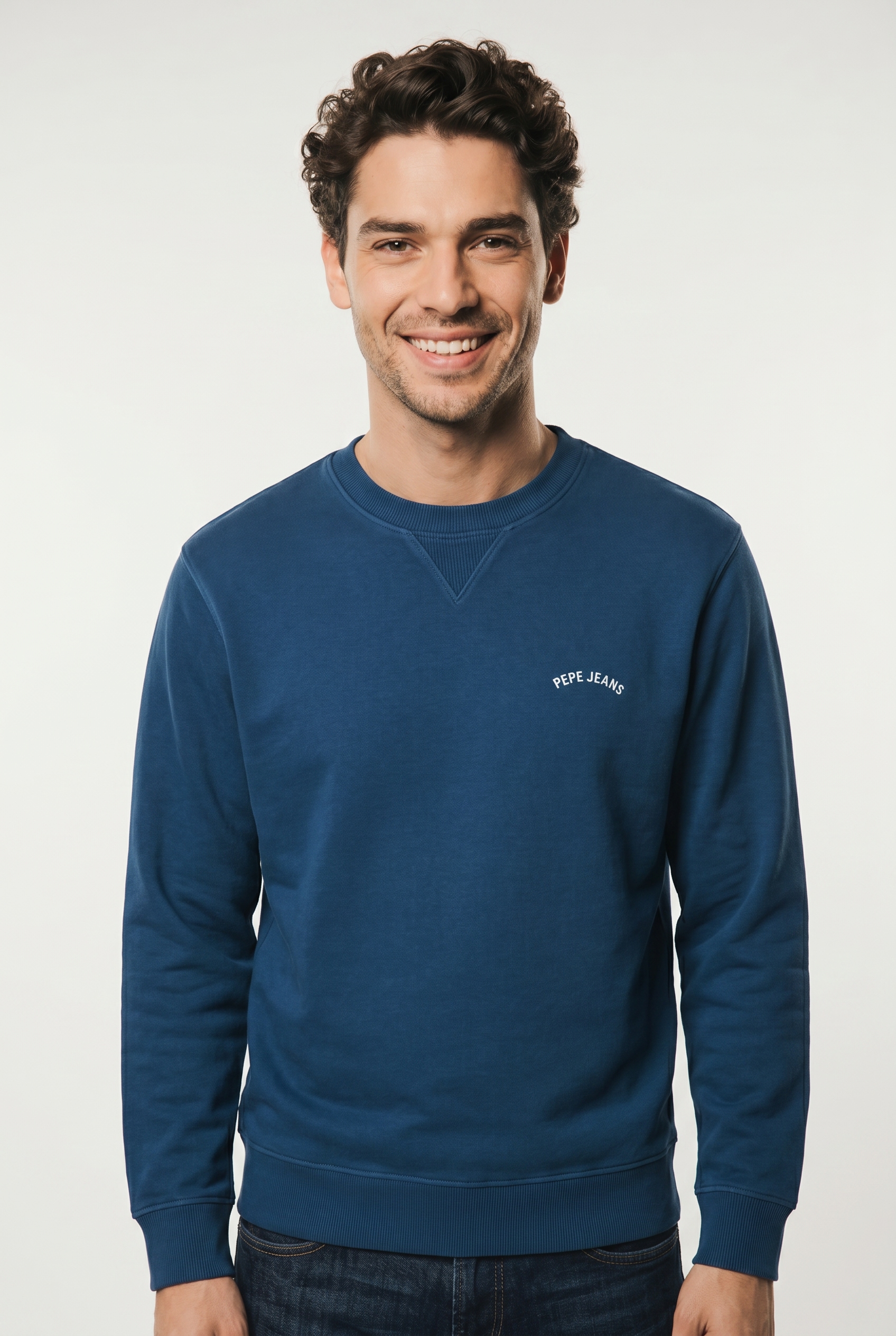 Pepe Jeans Sweatshirt »JOHN CREW«, mit Rippeinsatz am Rundhals, Logoschriftzug
