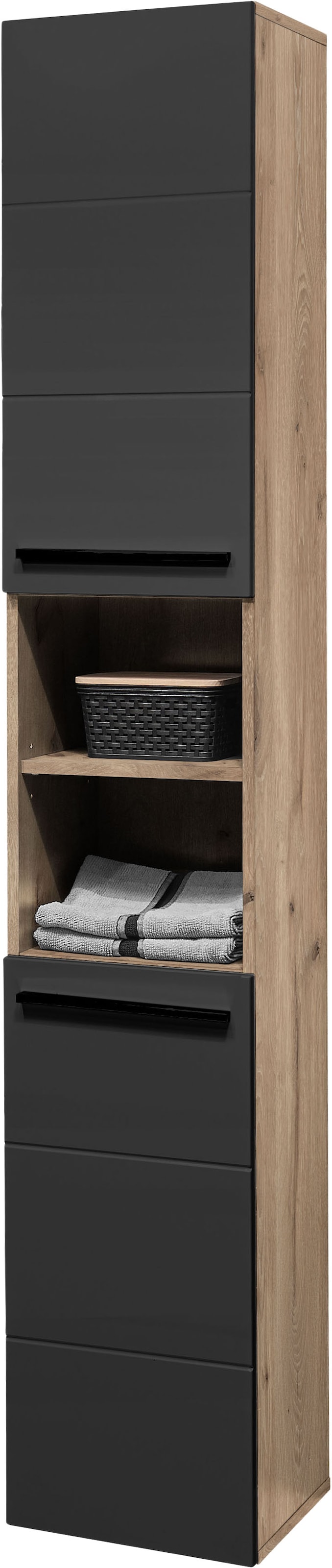 BASIC by Balculina Hochschrank »Vista BxHxT 34x190x31 cm« 1 Stk. tlg. Breite 34cm, Kunststoffgriffe, Made in Europa